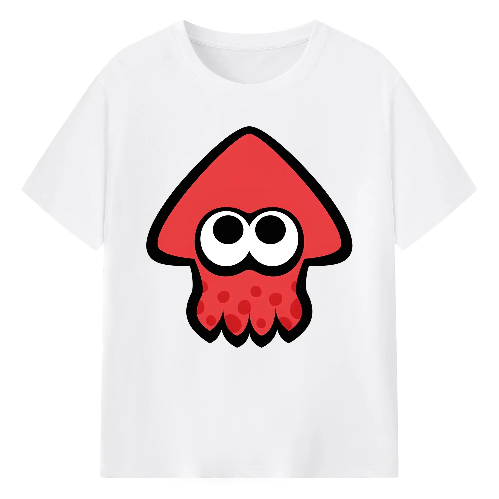 スプラトゥーン3 ちびイカロゴ デザイン - 綿100％ 半袖Tシャツ ・ フロントプリント ・ 快適 通気性 ・ 日常使い 散歩 スポーツ用
