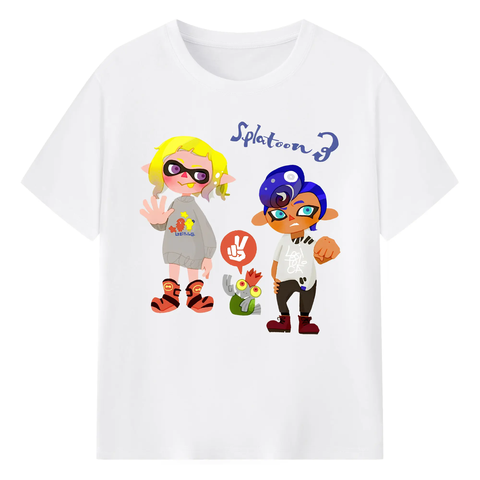 スプラトゥーン3 人気キャラ 限定 - 綿100％ 半袖Tシャツ ・ フロントプリント ・ 快適 通気性 ・ 日常使い 散歩 スポーツ用