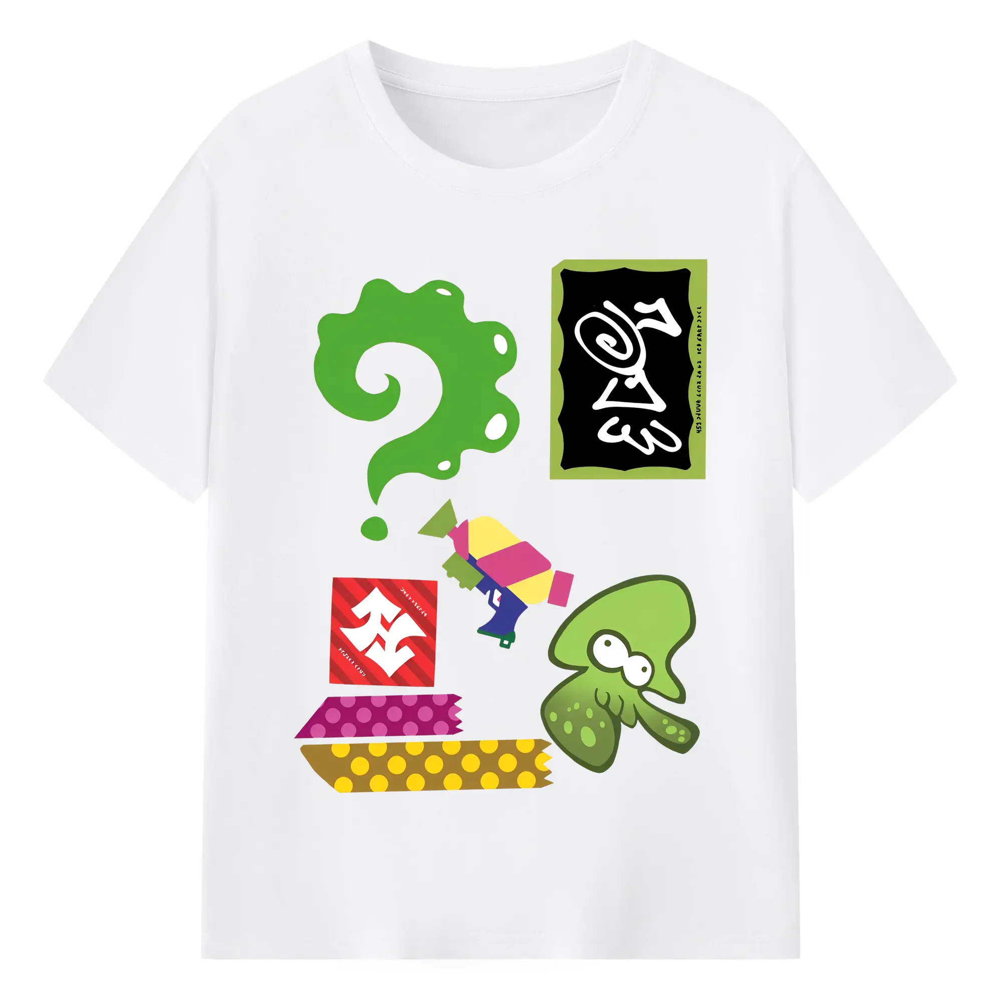 スプラトゥーン3 カラフルエレメント キャラクターグッズ - 綿100％ 半袖Tシャツ ・ フロントプリント ・ 快適 通気性 ・ 日常使い 散歩 スポーツ用