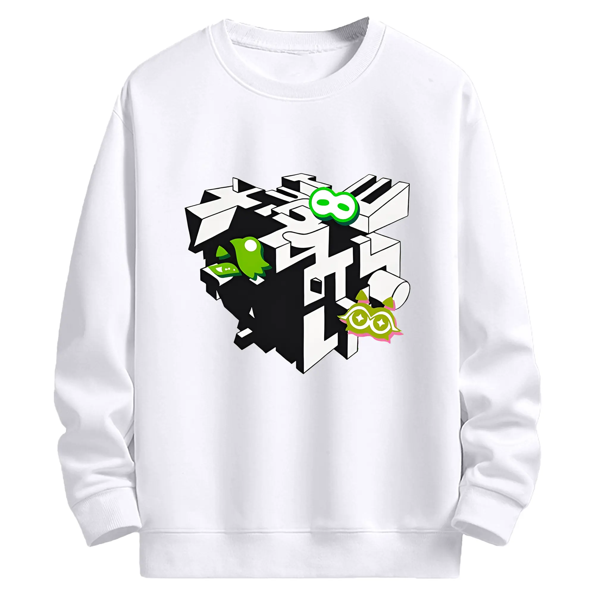 『スプラトゥーン3』の「グランドフェスティバル」 - 高品質 クルーネック スウェット ・ コットン59％ ポリエステル41％ ・ ユニセックス 長袖 トレーナー ・ カジュアル デイリー スポーツ 散歩用