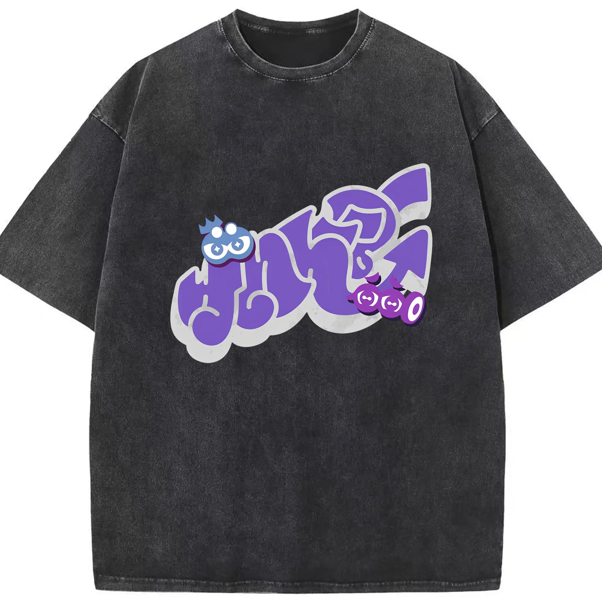 『スプラトゥーン3』の「グランドフェスティバル」 - 綿100％ ヴィンテージ風 半袖Tシャツ ・ フロントプリント ・ 柔らか肌触り ・ 通気性 快適 ・ スポーツ カジュアル 外出用