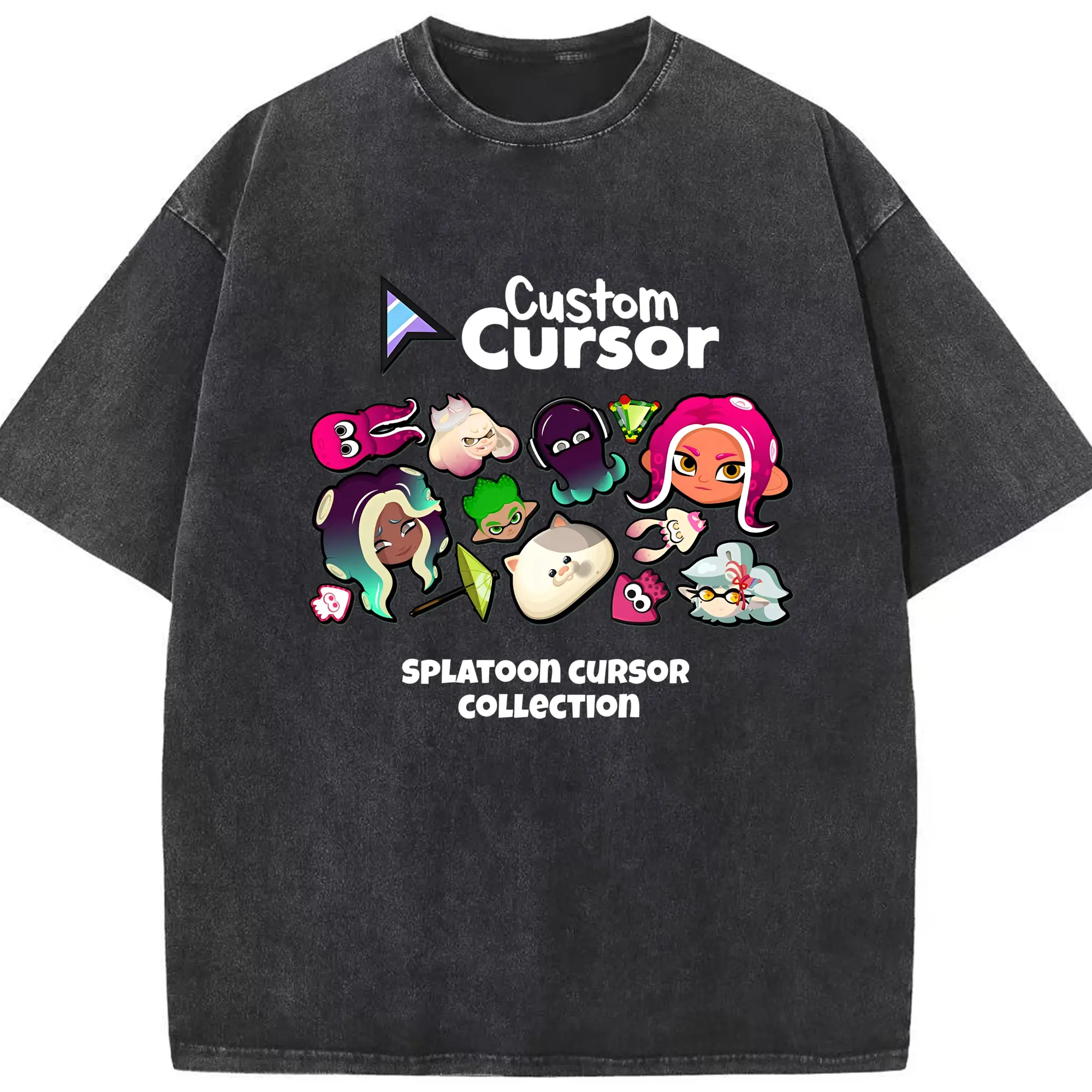 スプラトゥーン3 人気キャラ大集合 限定 - 綿100％ ヴィンテージ風 半袖Tシャツ ・ フロントプリント ・ 柔らか肌触り ・ 通気性 快適 ・ スポーツ カジュアル 外出用
