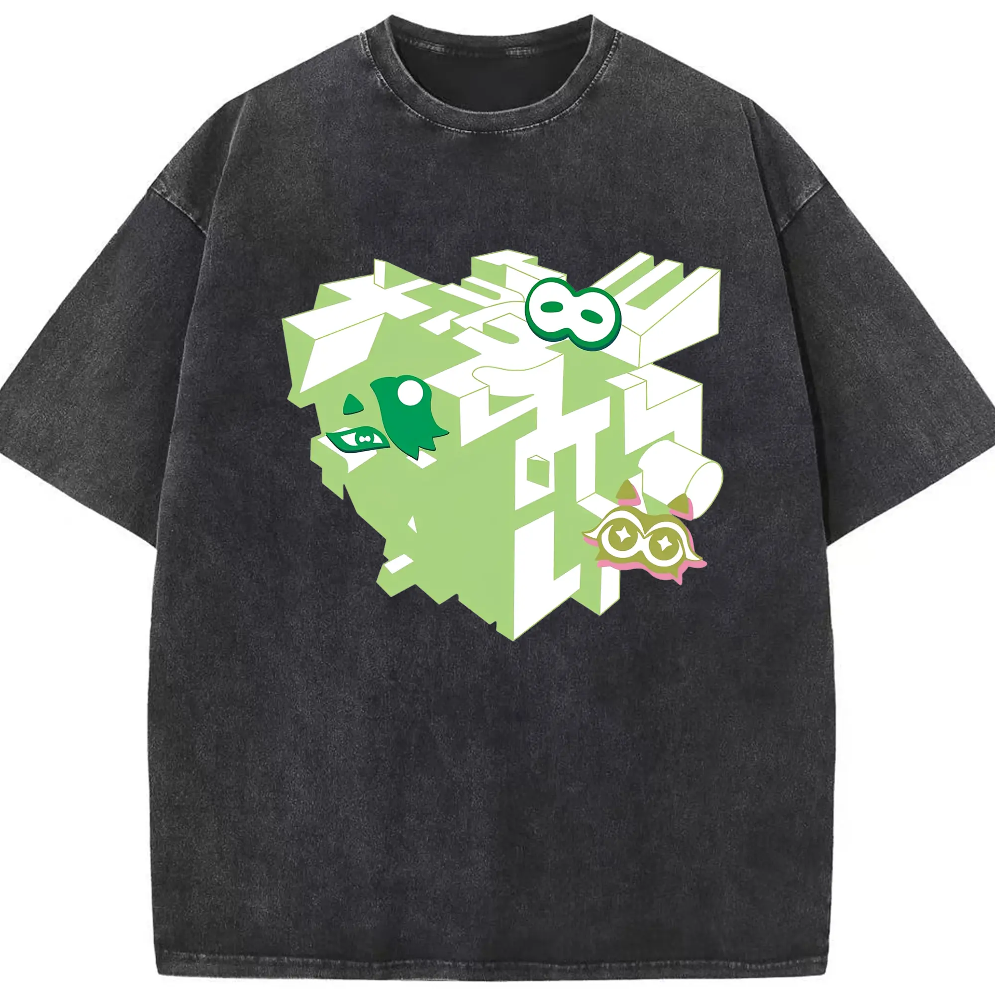 『スプラトゥーン3』の「グランドフェスティバル」 - 綿100％ ヴィンテージ風 半袖Tシャツ ・ フロントプリント ・ 柔らか肌触り ・ 通気性 快適 ・ スポーツ カジュアル 外出用