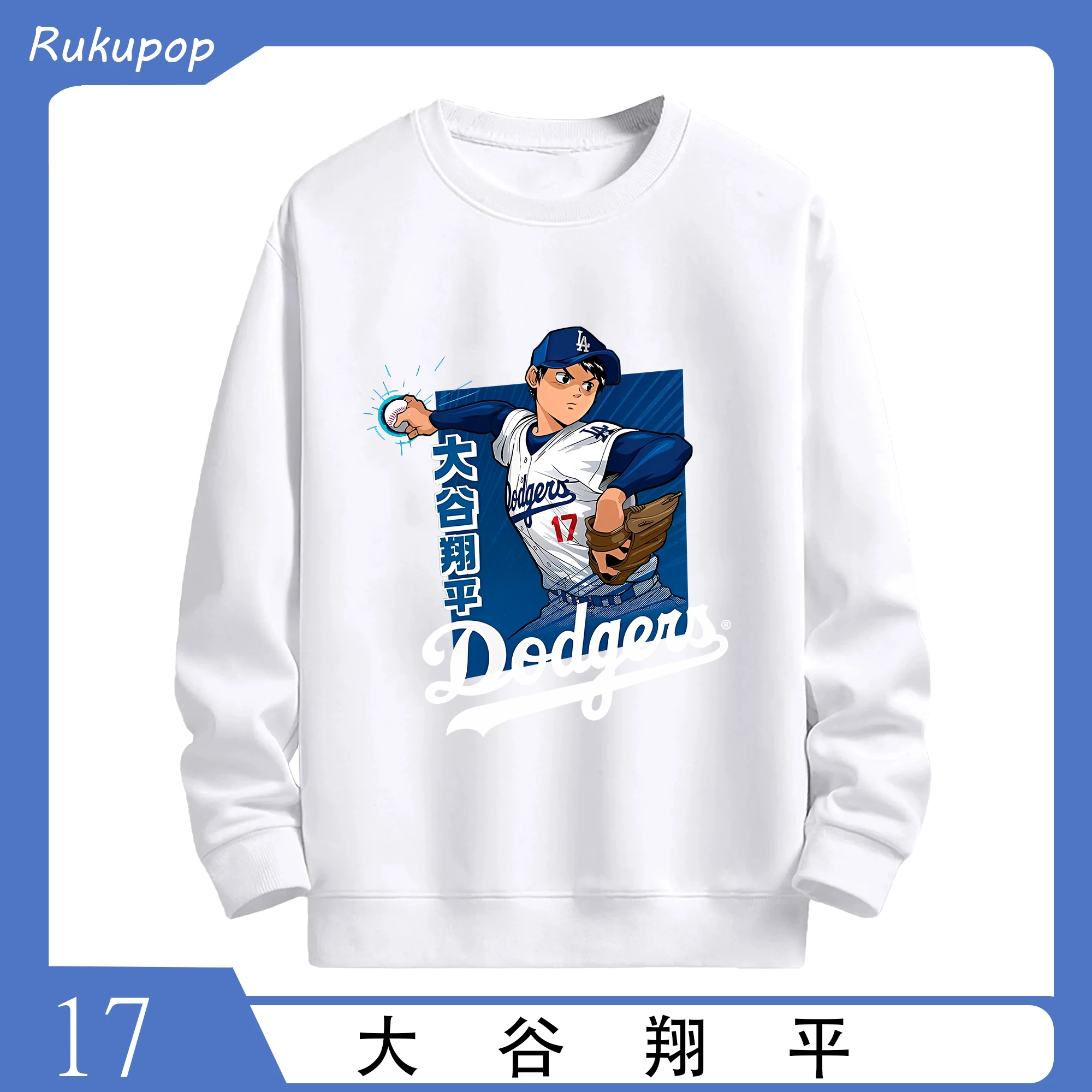 大谷翔平 ドジャース 漫画風 限定新作コレクション🔥🔥 - 高品質 クルーネック スウェット ・ コットン59％ ポリエステル41％ ・ ユニセックス 長袖 トレーナー ・ カジュアル デイリー スポーツ 散歩用