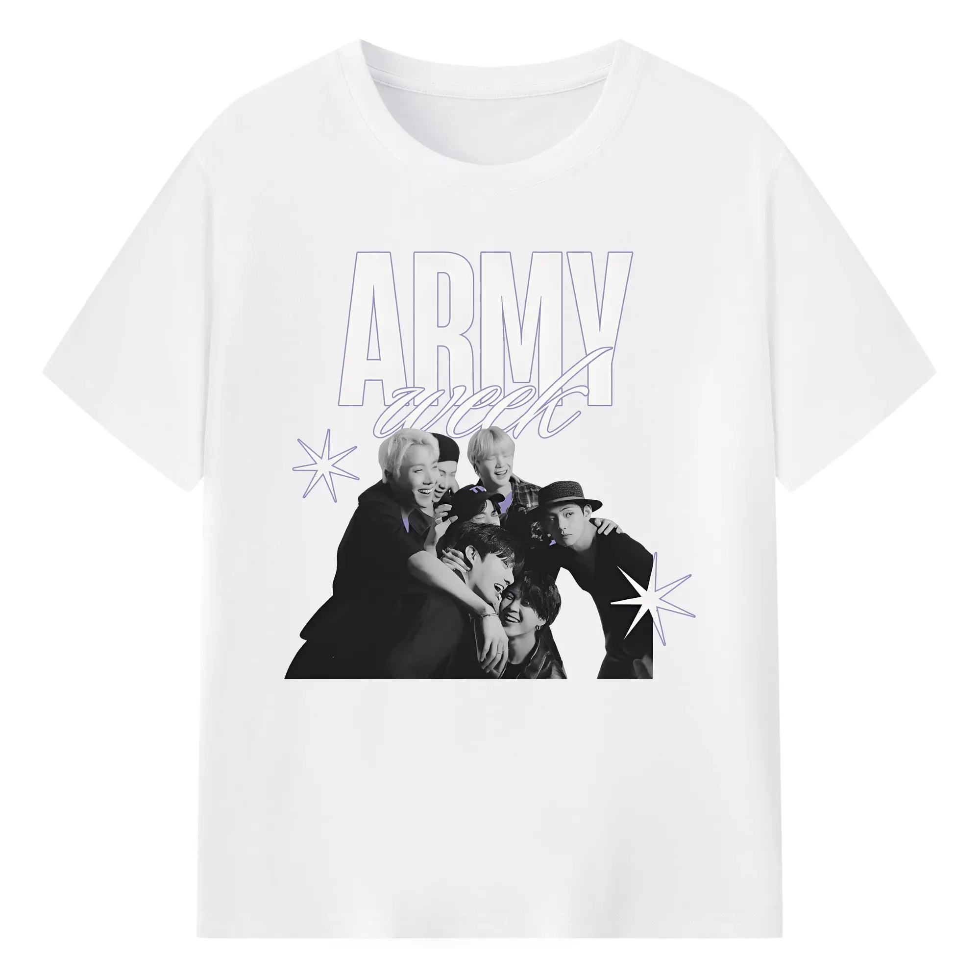 ARMY必須💜BTS 推し活グッズ - 綿100％ 半袖Tシャツ ・ フロントプリント ・ 快適 通気性 ・ 日常使い 散歩 スポーツ用