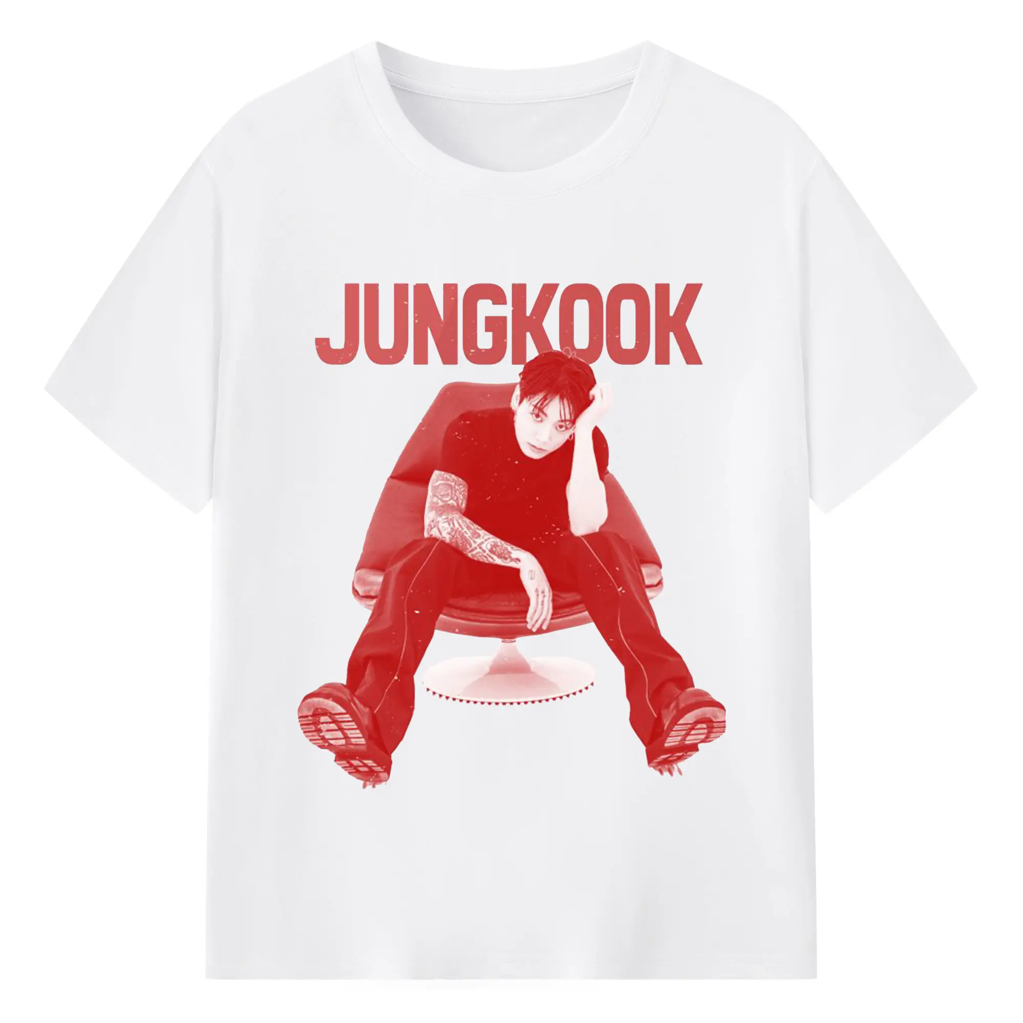 JUNG KOOK『Golden』限定✨BTS ジョングク ファングッズ - 綿100％ 半袖Tシャツ ・ フロントプリント ・ 快適 通気性 ・ 日常使い 散歩 スポーツ用