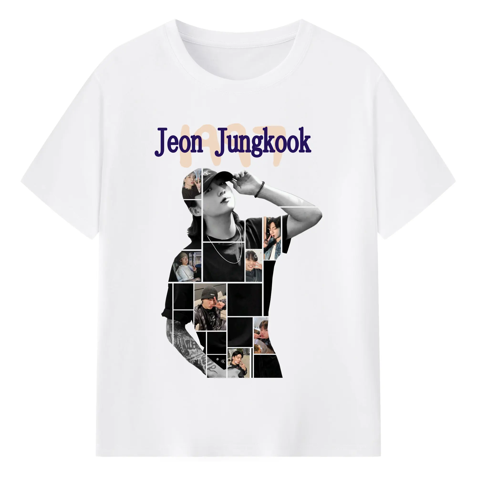 音楽がつなぐ奇跡 Jungkook × Taylor Swift 限定デザイン - 綿100％ 半袖Tシャツ ・ フロントプリント ・ 快適 通気性 ・ 日常使い 散歩 スポーツ用