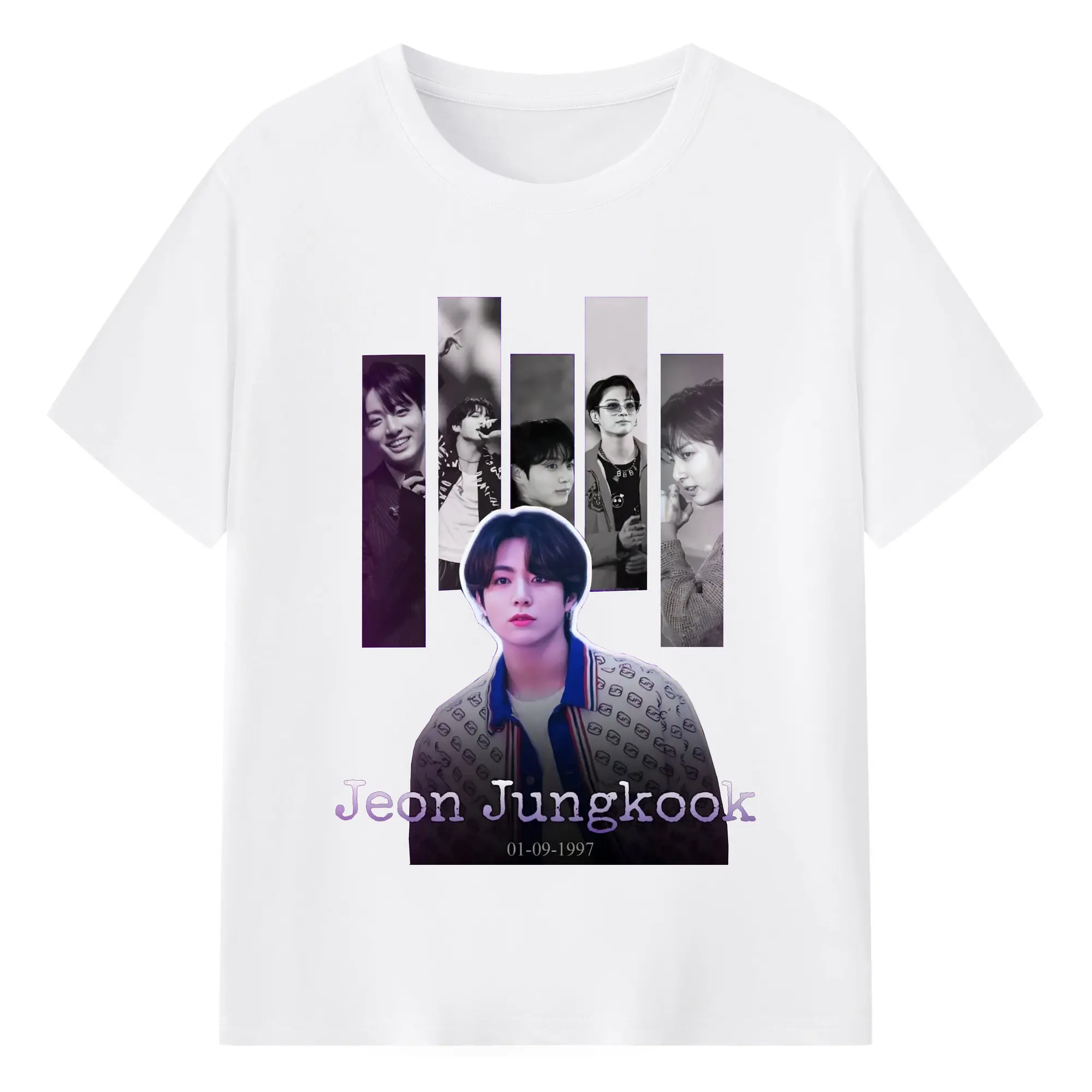 BTS ジョングク ダイナミックシーン 韓流好きにおすすめ - 綿100％ 半袖Tシャツ ・ フロントプリント ・ 快適 通気性 ・ 日常使い 散歩 スポーツ用