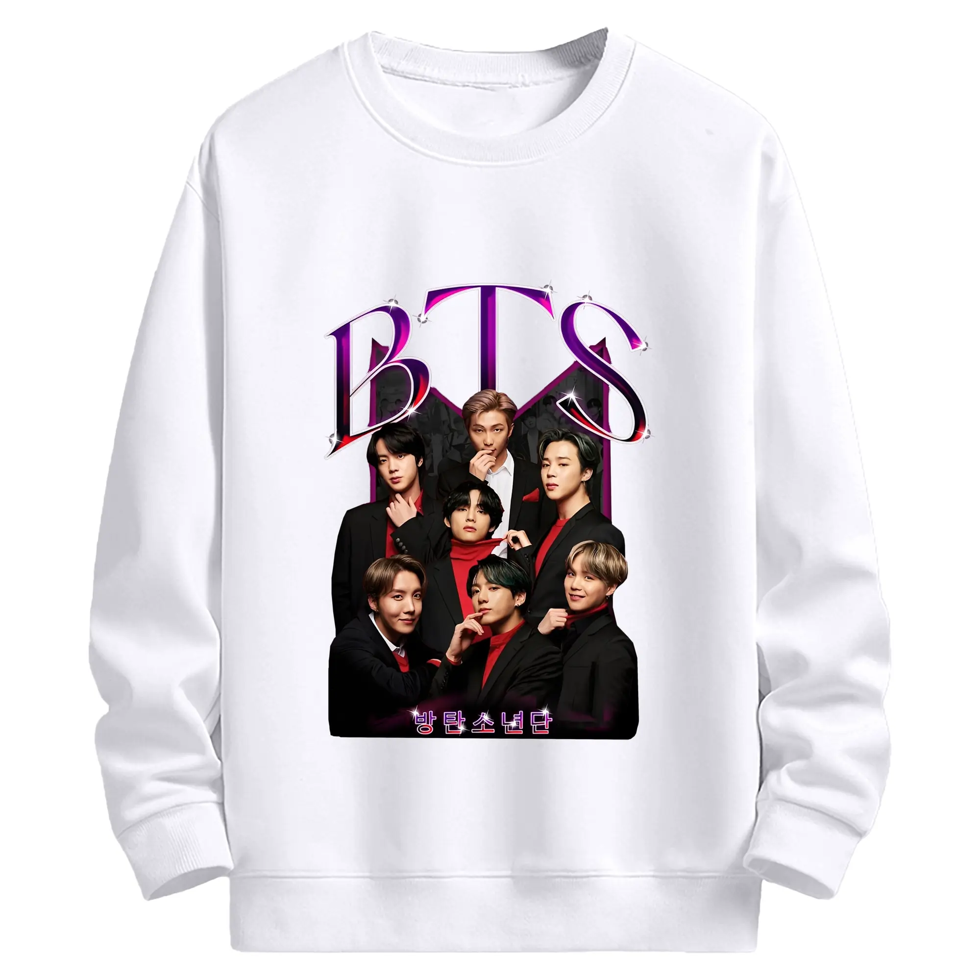 BTS 限定グッズ 2025新作✨ARMY必見！メンバー別デザイン - 高品質 クルーネック スウェット ・ コットン59％ ポリエステル41％ ・ ユニセックス 長袖 トレーナー ・ カジュアル デイリー スポーツ 散歩用