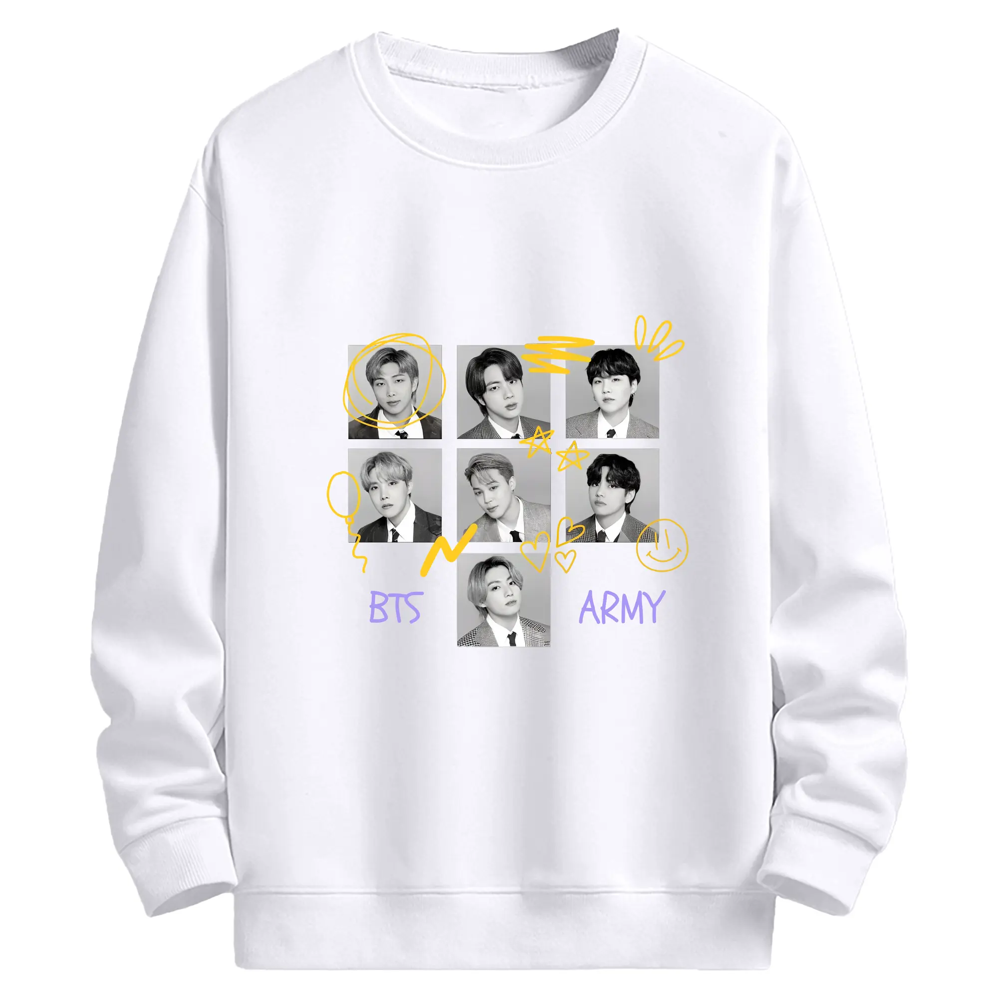 BTS 限定プリン メンバー別コレクション✨ - 高品質 クルーネック スウェット ・ コットン59％ ポリエステル41％ ・ ユニセックス 長袖 トレーナー ・ カジュアル デイリー スポーツ 散歩用