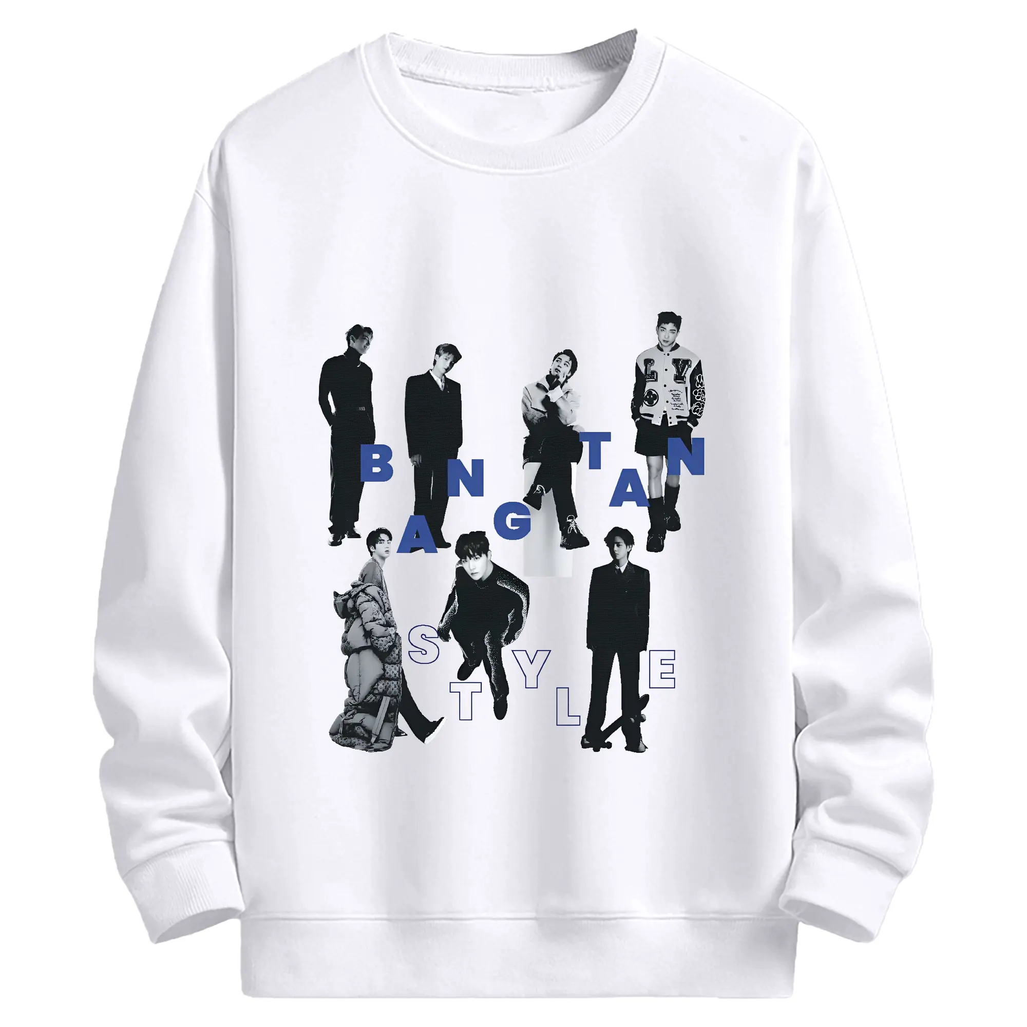BTS レトロスタイル 2025新作 限定コレクション 韓国アイドルグッズ - 高品質 クルーネック スウェット ・ コットン59％ ポリエステル41％ ・ ユニセックス 長袖 トレーナー ・ カジュアル デイリー スポーツ 散歩用