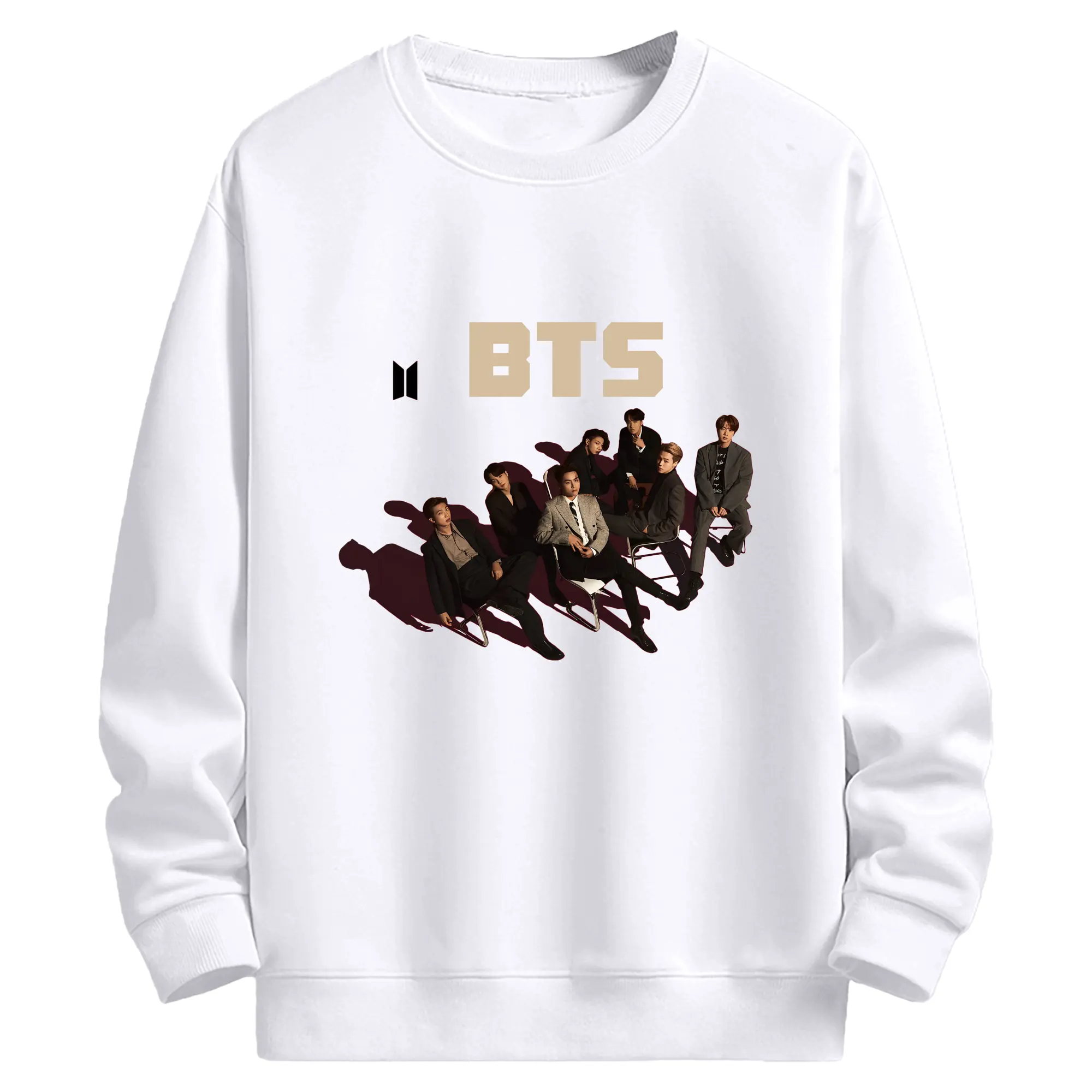 BTS レトロデザイン  限定モデル 人気 韓国ファッション ARMY必見✨ - 高品質 クルーネック スウェット ・ コットン59％ ポリエステル41％ ・ ユニセックス 長袖 トレーナー ・ カジュアル デイリー スポーツ 散歩用