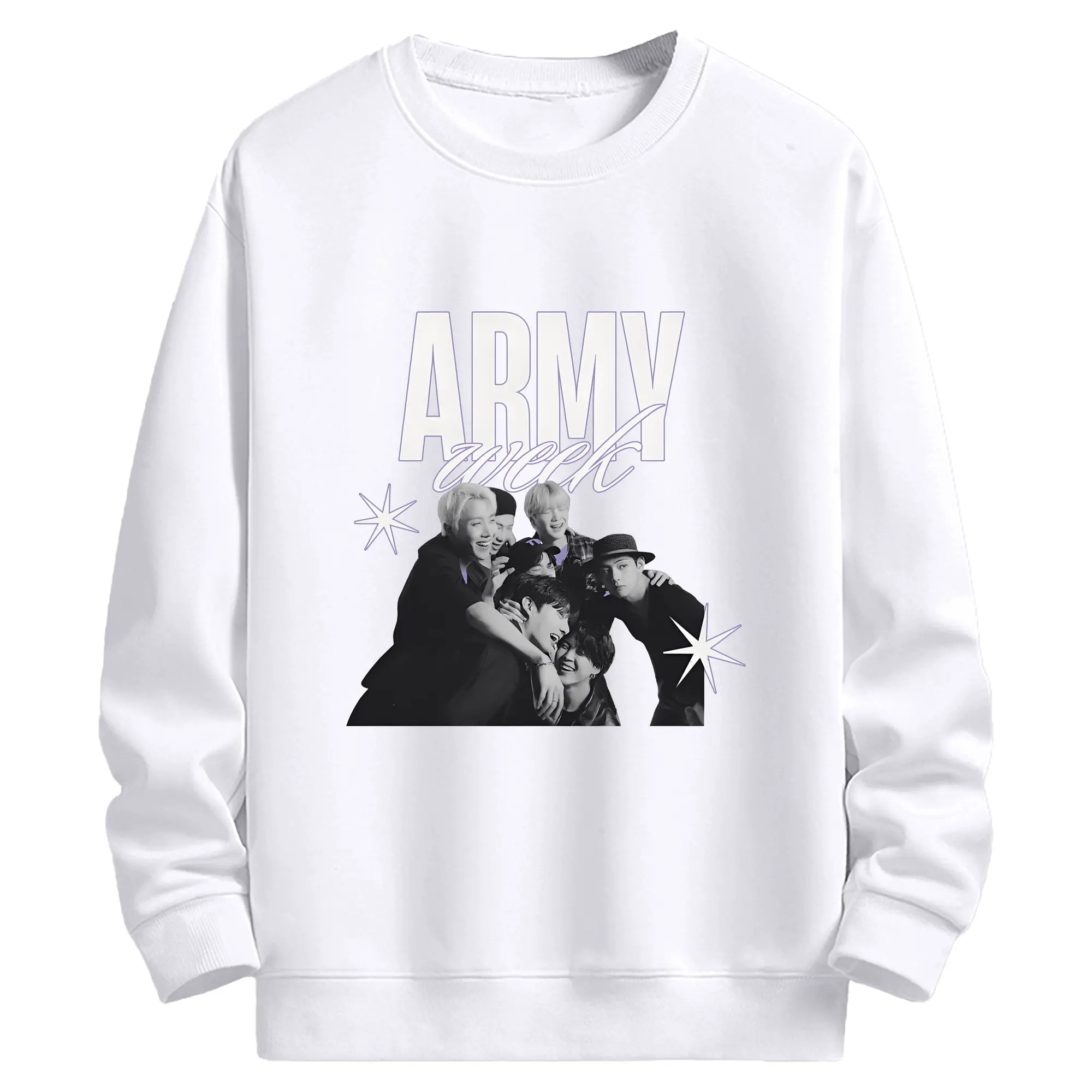 ARMY必須💜BTS 推し活グッズ - 高品質 クルーネック スウェット ・ コットン59％ ポリエステル41％ ・ ユニセックス 長袖 トレーナー ・ カジュアル デイリー スポーツ 散歩用