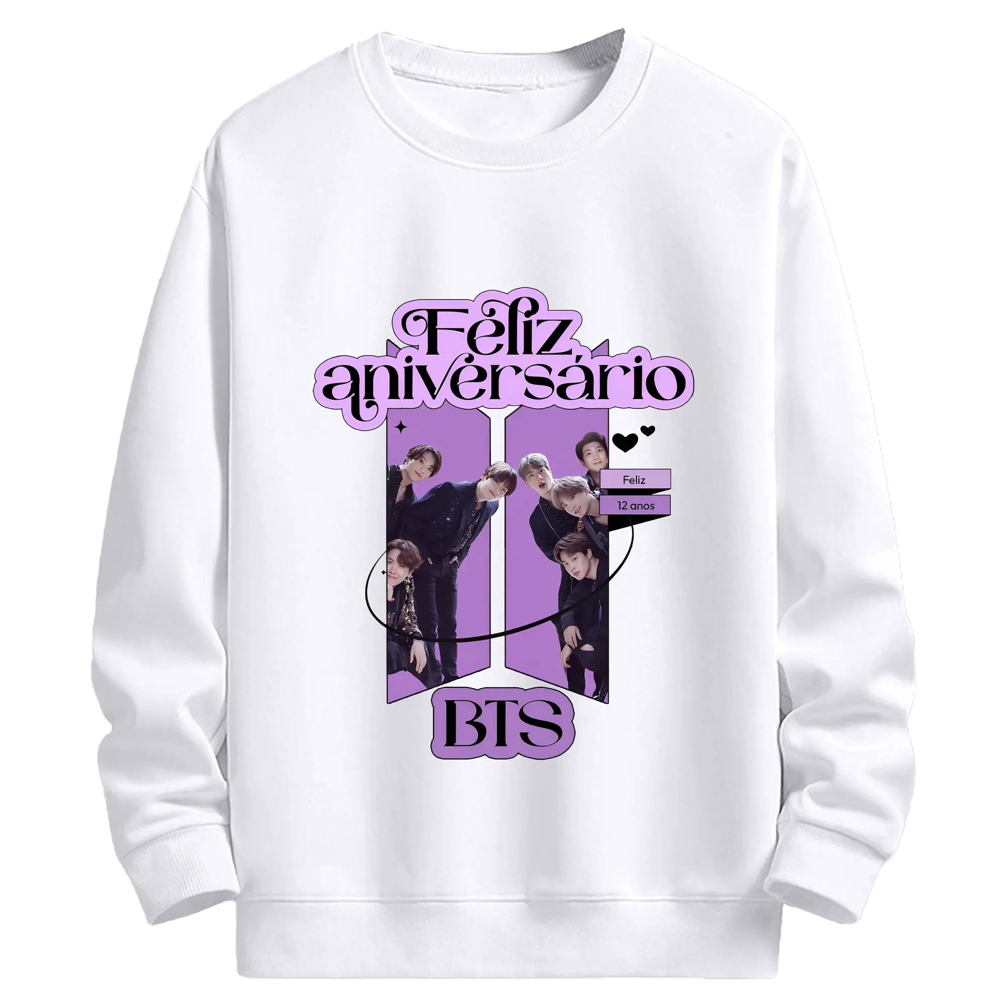 BTS 記念周年 応援ARMY必見 限定モデル💜 - 高品質 クルーネック スウェット ・ コットン59％ ポリエステル41％ ・ ユニセックス 長袖 トレーナー ・ カジュアル デイリー スポーツ 散歩用