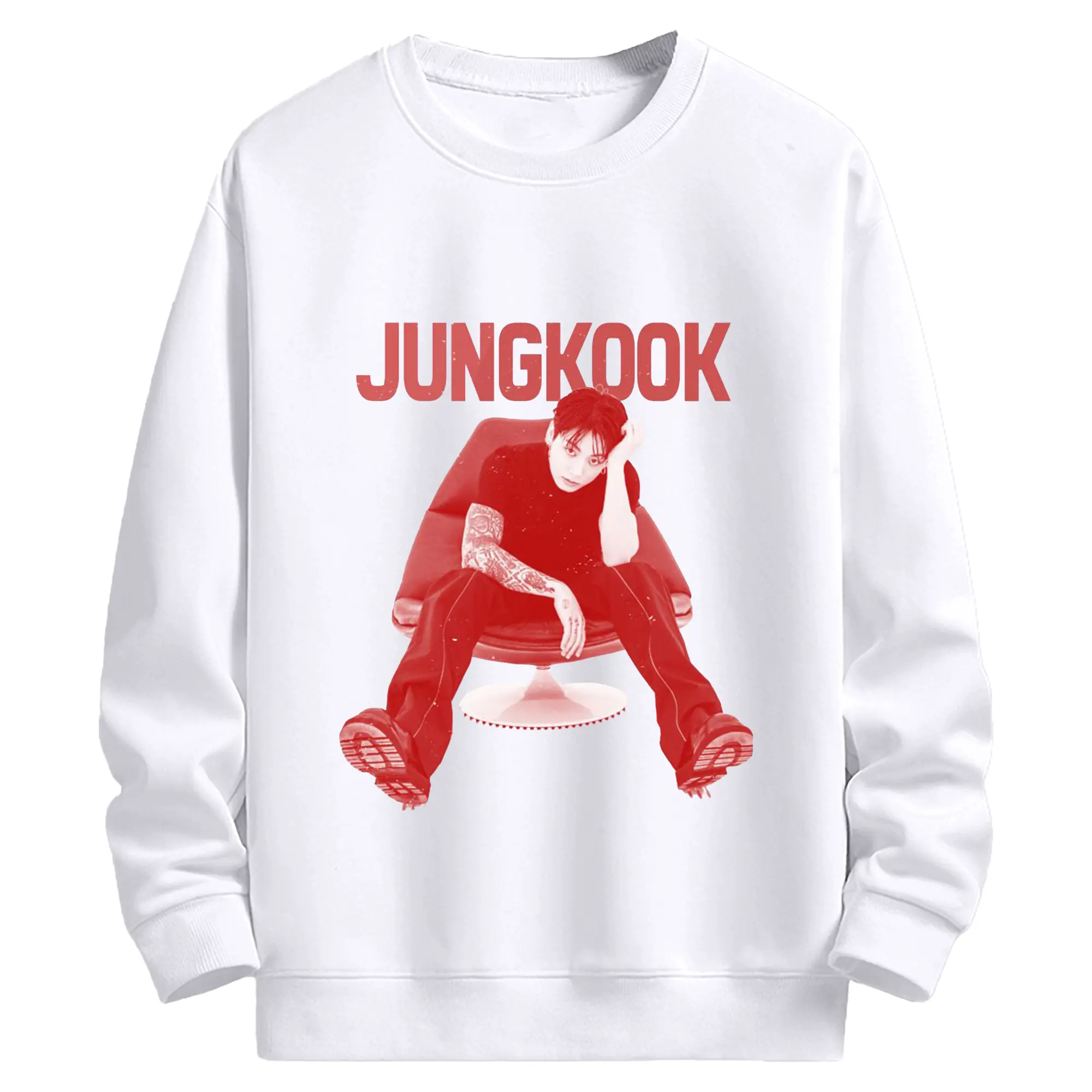 JUNG KOOK『Golden』限定✨BTS ジョングク ファングッズ - 高品質 クルーネック スウェット ・ コットン59％ ポリエステル41％ ・ ユニセックス 長袖 トレーナー ・ カジュアル デイリー スポーツ 散歩用