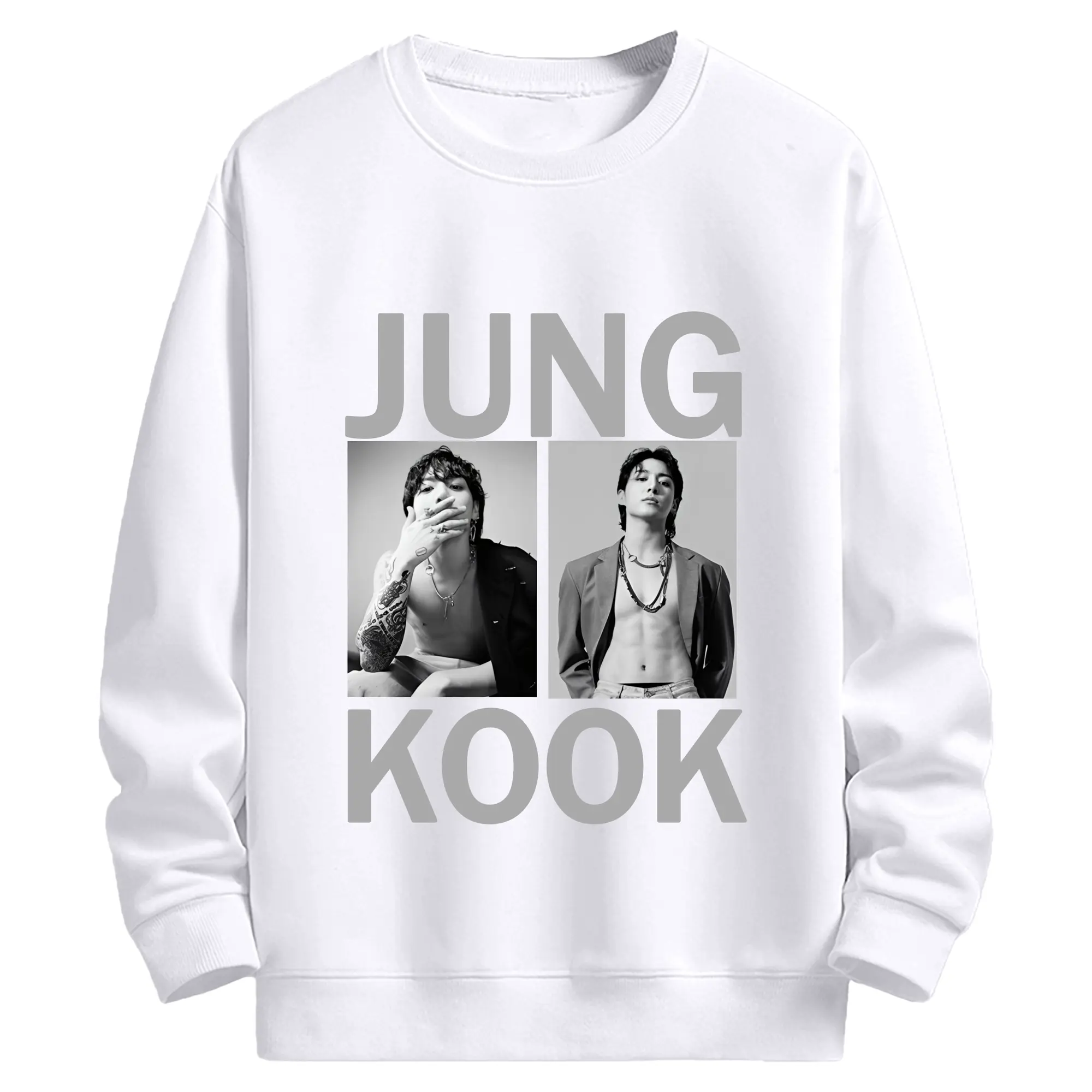 BTS ジョングク アルバム『Golden』シンプルデザイン限定 - 高品質 クルーネック スウェット ・ コットン59％ ポリエステル41％ ・ ユニセックス 長袖 トレーナー ・ カジュアル デイリー スポーツ 散歩用