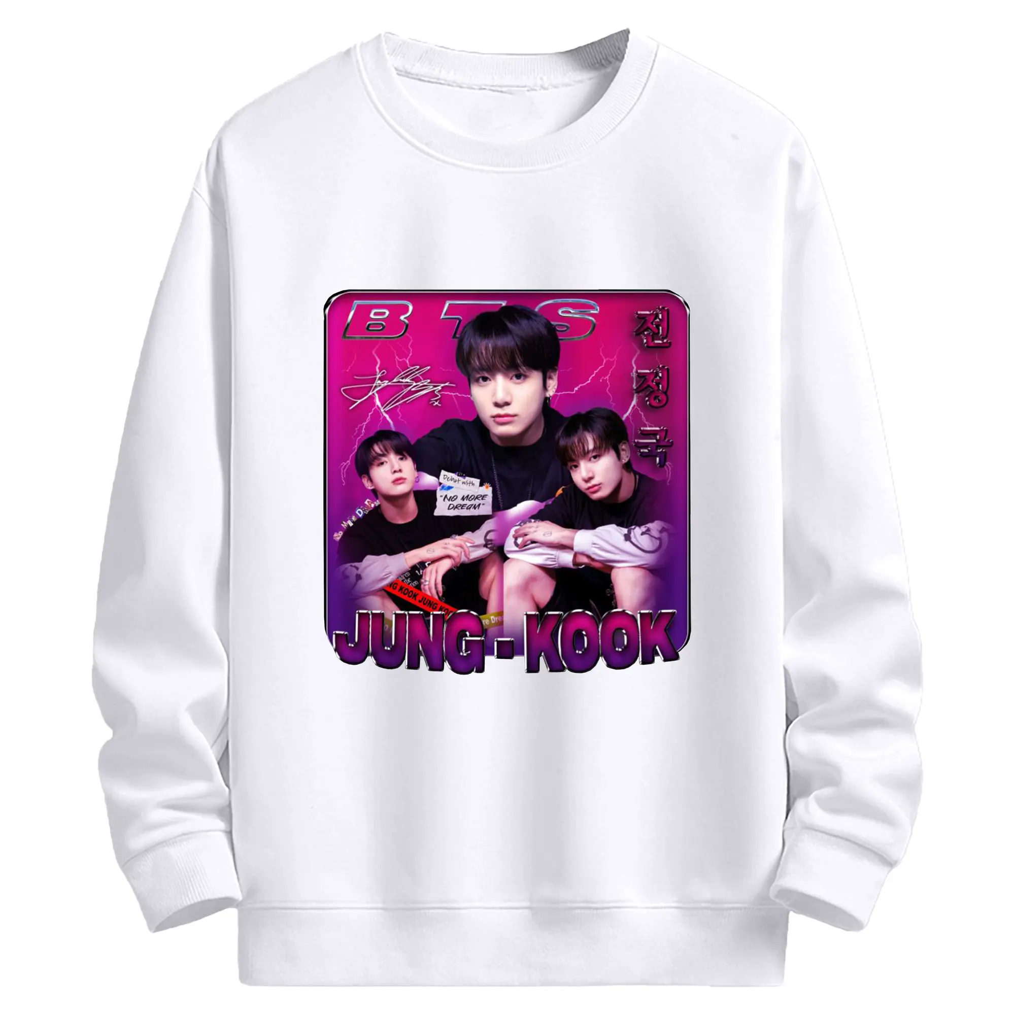 ジョングクヴィンテージ風 韓流アイドル BTS ファン必見 韓流ストリート - 高品質 クルーネック スウェット ・ コットン59％ ポリエステル41％ ・ ユニセックス 長袖 トレーナー ・ カジュアル デイリー スポーツ 散歩用
