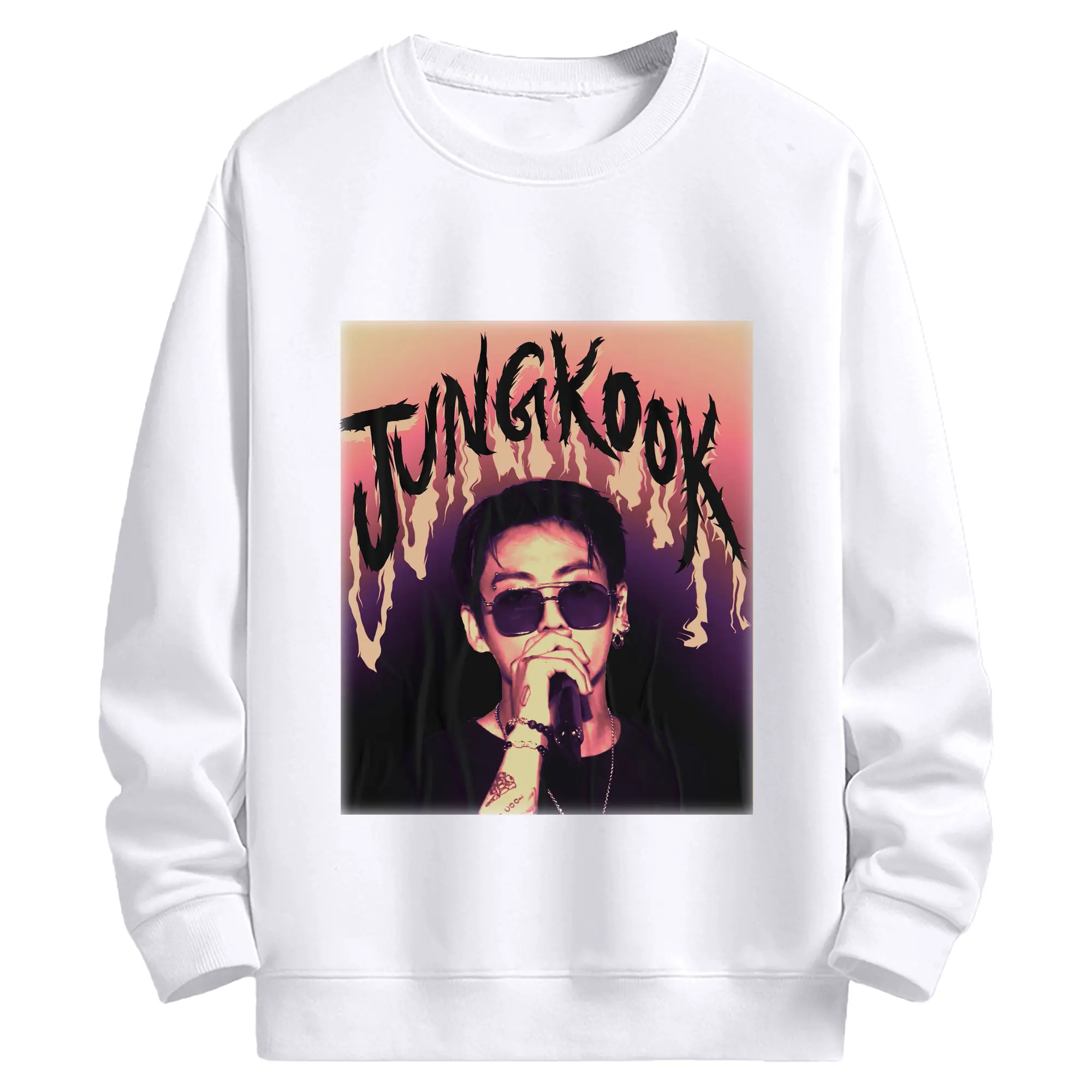 BTS ジョングク  ヴィンテージデザイン 韓流アイドル グッズ メンズ レディース対応 - 高品質 クルーネック スウェット ・ コットン59％ ポリエステル41％ ・ ユニセックス 長袖 トレーナー ・ カジュアル デイリー スポーツ 散歩用