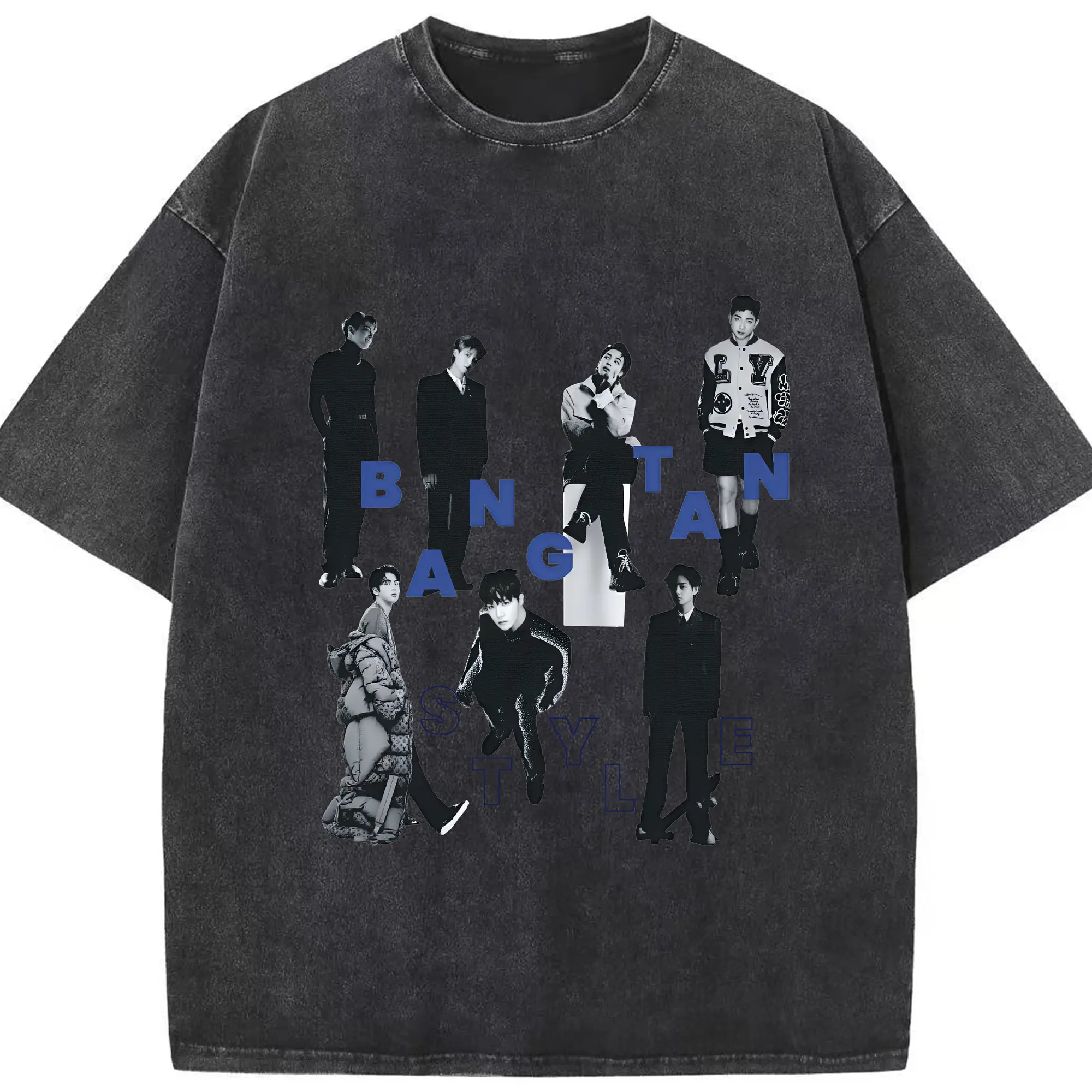 BTS レトロスタイル 2025新作 限定コレクション 韓国アイドルグッズ - 綿100％ ヴィンテージ風 半袖Tシャツ ・ フロントプリント ・ 柔らか肌触り ・ 通気性 快適 ・ スポーツ カジュアル 外出用