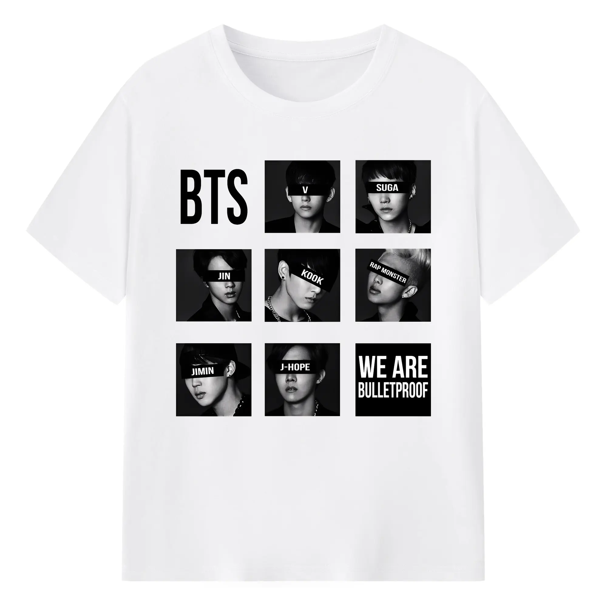 BTS メンバー風 韓流ストリート 男女兼用 人気コーデ - 綿100％ 半袖Tシャツ ・ フロントプリント ・ 快適 通気性 ・ 日常使い 散歩 スポーツ用