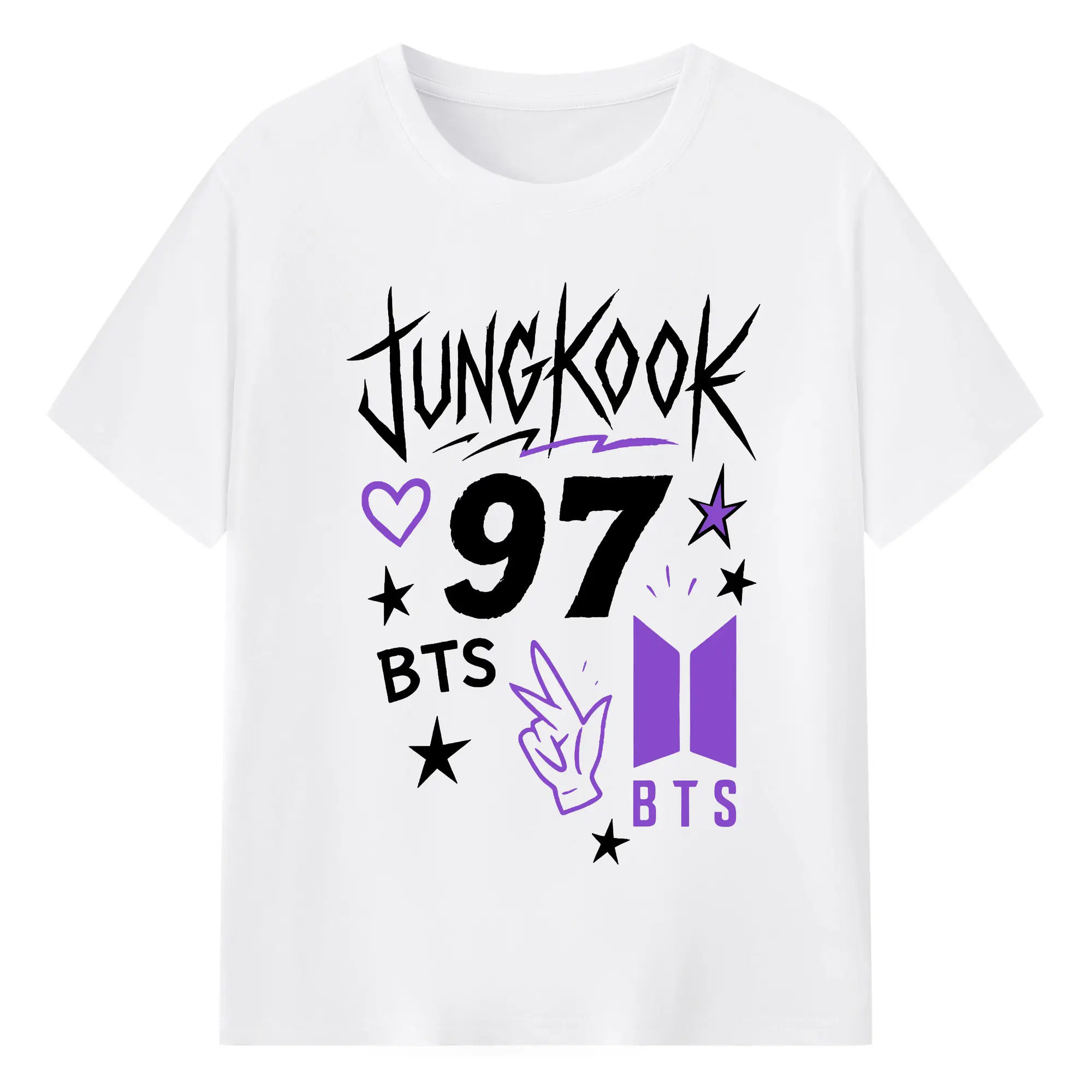 BTS ジョングク ファンコーデTシャツ デイリーに使える人気モデルBTS ジョングク ファンコーデTシャツ デイリーに使える人気モデル - 綿100％ 半袖Tシャツ ・ フロントプリント ・ 快適 通気性 ・ 日常使い 散歩 スポーツ用