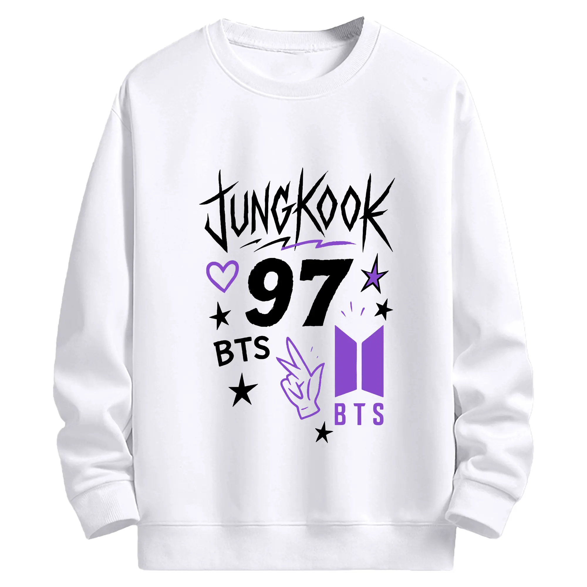 BTS ジョングク ファンコーデTシャツ デイリーに使える人気モデルBTS ジョングク ファンコーデTシャツ デイリーに使える人気モデル - 高品質 クルーネック スウェット ・ コットン59％ ポリエステル41％ ・ ユニセックス 長袖 トレーナー ・ カジュアル デイリー スポーツ 散歩用