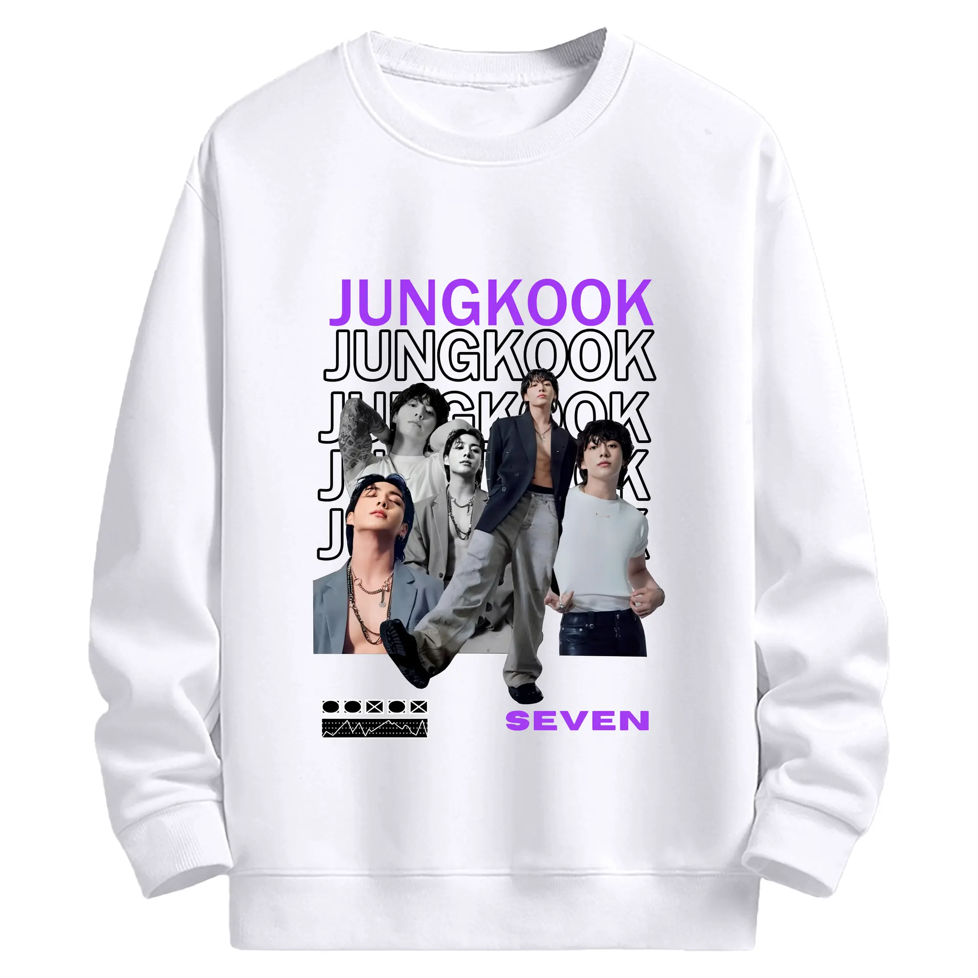 BTS ジョングク 限定プリントTシャツ ARMYへの贈り物に🎁 - 高品質 クルーネック スウェット ・ コットン59％ ポリエステル41％ ・ ユニセックス 長袖 トレーナー ・ カジュアル デイリー スポーツ 散歩用