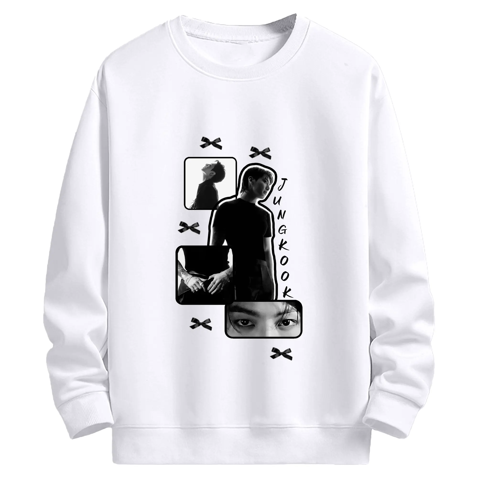 BTS ジョングク おしゃれ 韓流ストリートスタイル2025新作！ - 高品質 クルーネック スウェット ・ コットン59％ ポリエステル41％ ・ ユニセックス 長袖 トレーナー ・ カジュアル デイリー スポーツ 散歩用