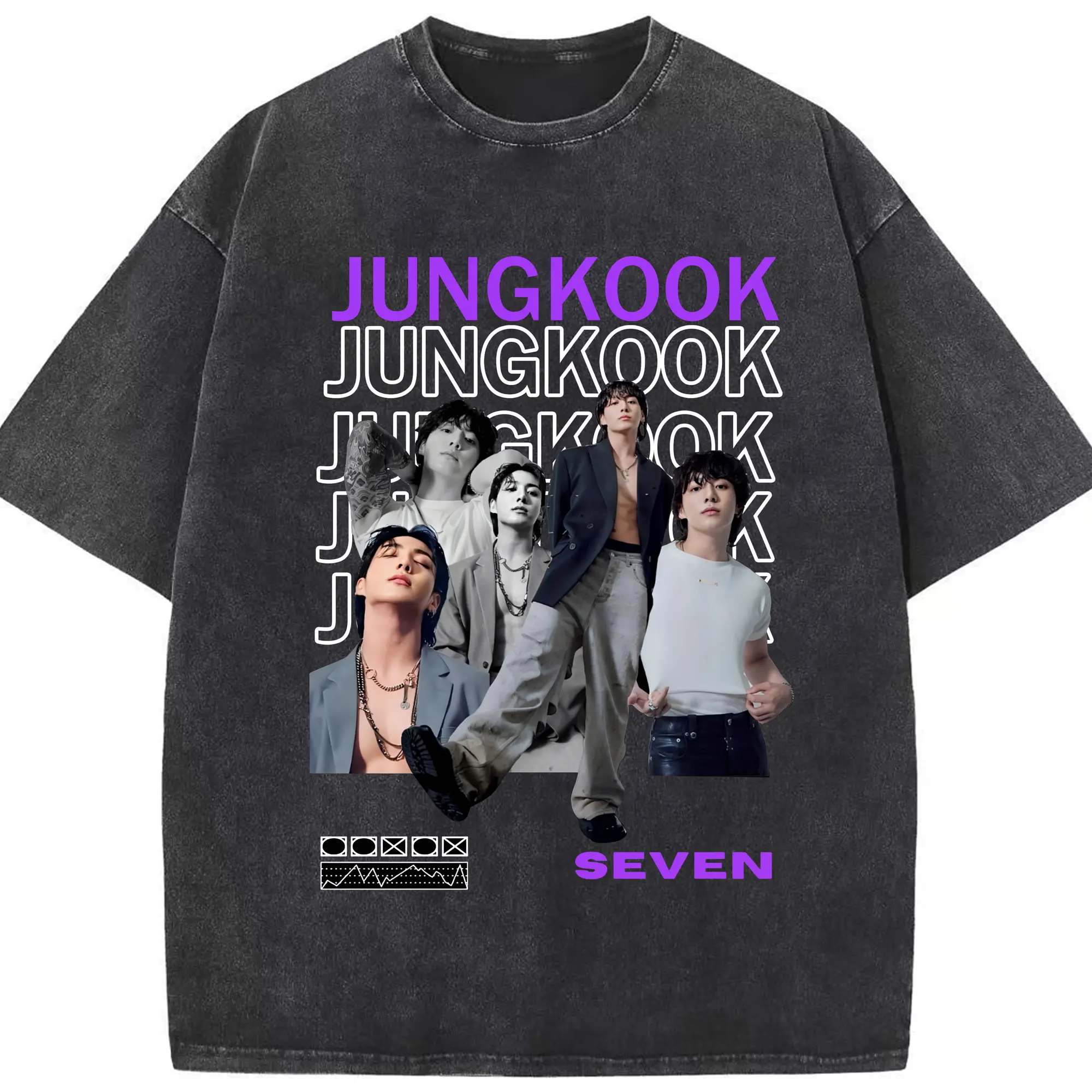 BTS ジョングク 限定プリントTシャツ ARMYへの贈り物に🎁 - 綿100％ ヴィンテージ風 半袖Tシャツ ・ フロントプリント ・ 柔らか肌触り ・ 通気性 快適 ・ スポーツ カジュアル 外出用