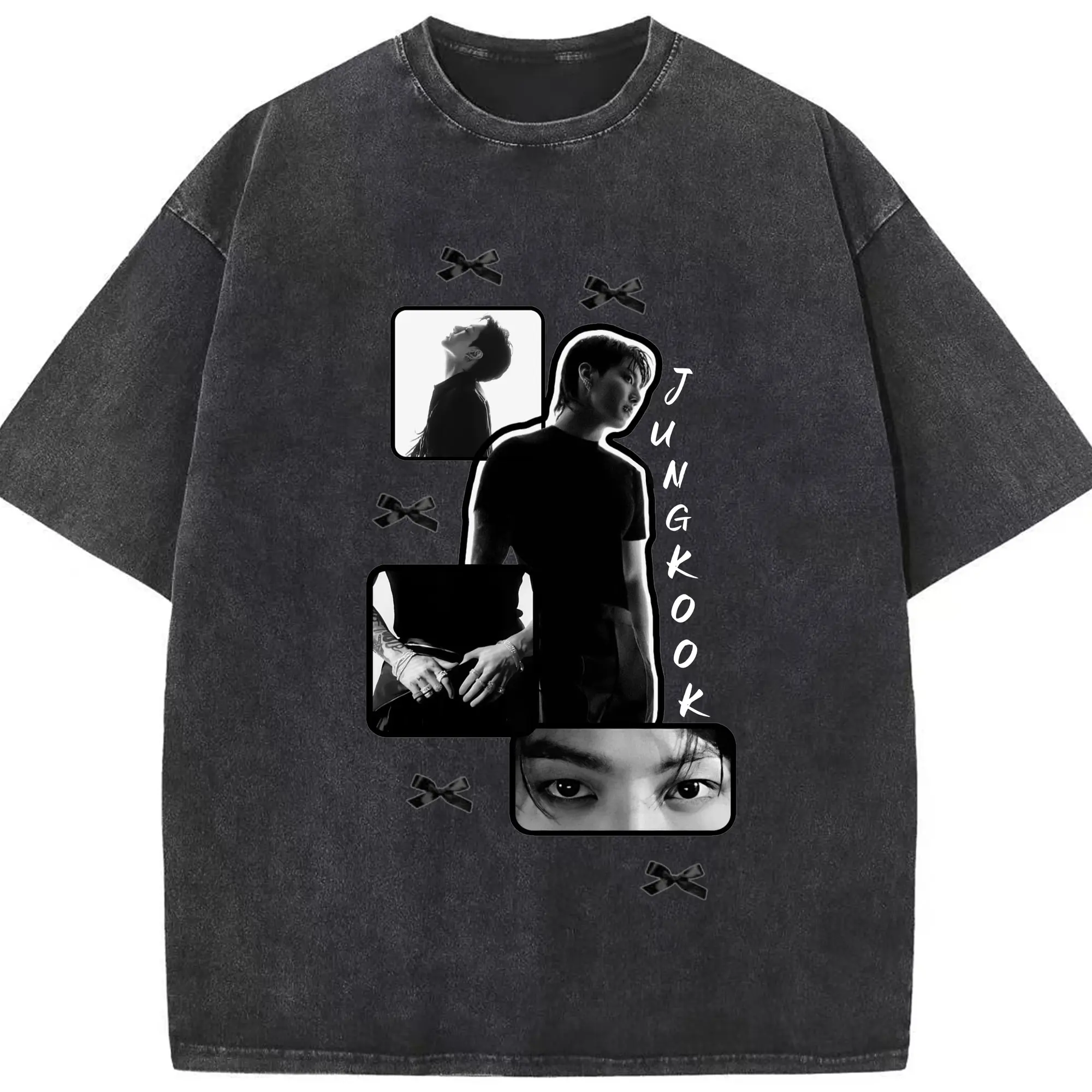 BTS ジョングク おしゃれ 韓流ストリートスタイル2025新作！ - 綿100％ ヴィンテージ風 半袖Tシャツ ・ フロントプリント ・ 柔らか肌触り ・ 通気性 快適 ・ スポーツ カジュアル 外出用