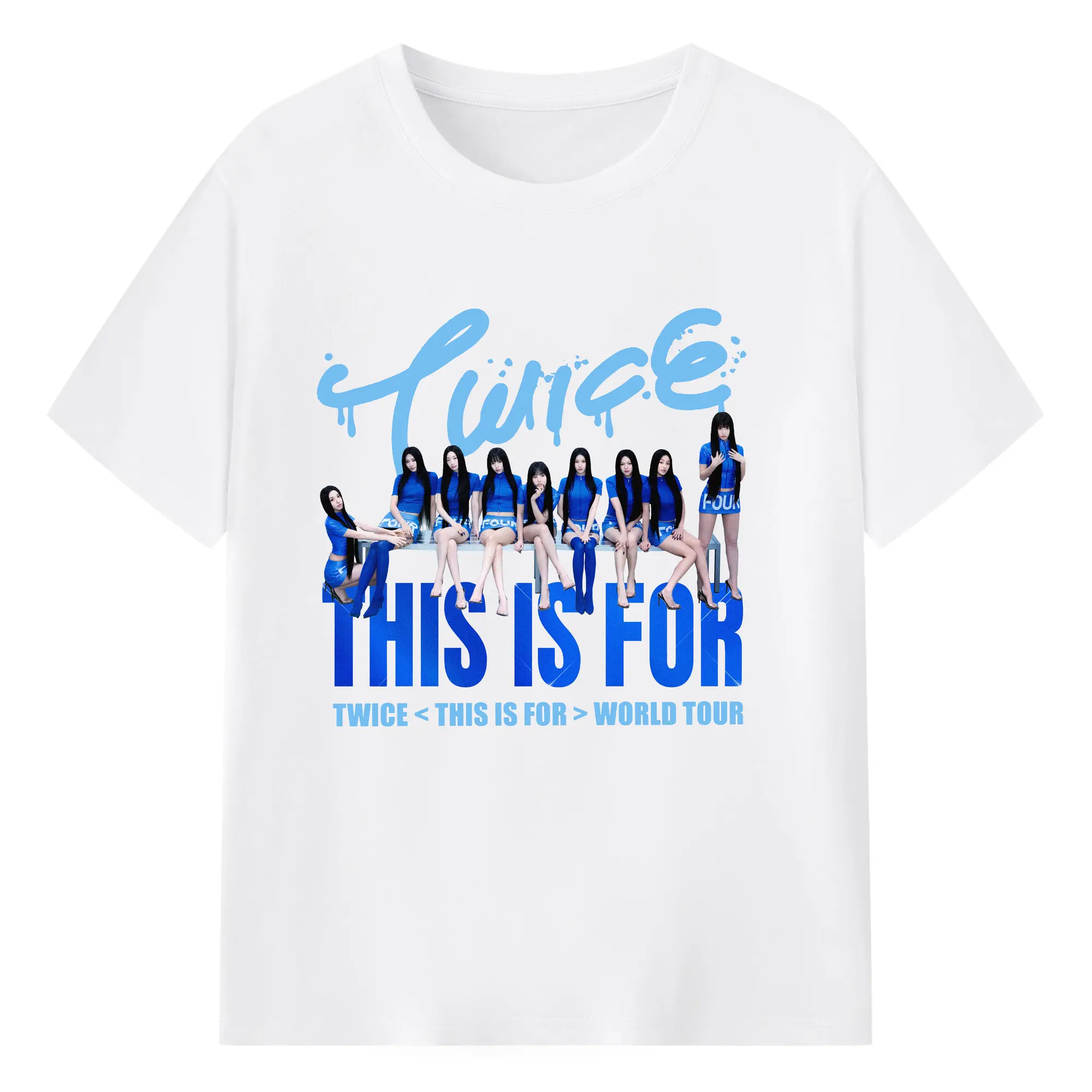 TWICE『THIS IS FOR』アート🎵韓流ファッション注目！ - 綿100％ 半袖Tシャツ ・ フロントプリント ・ 快適 通気性 ・ 日常使い 散歩 スポーツ用