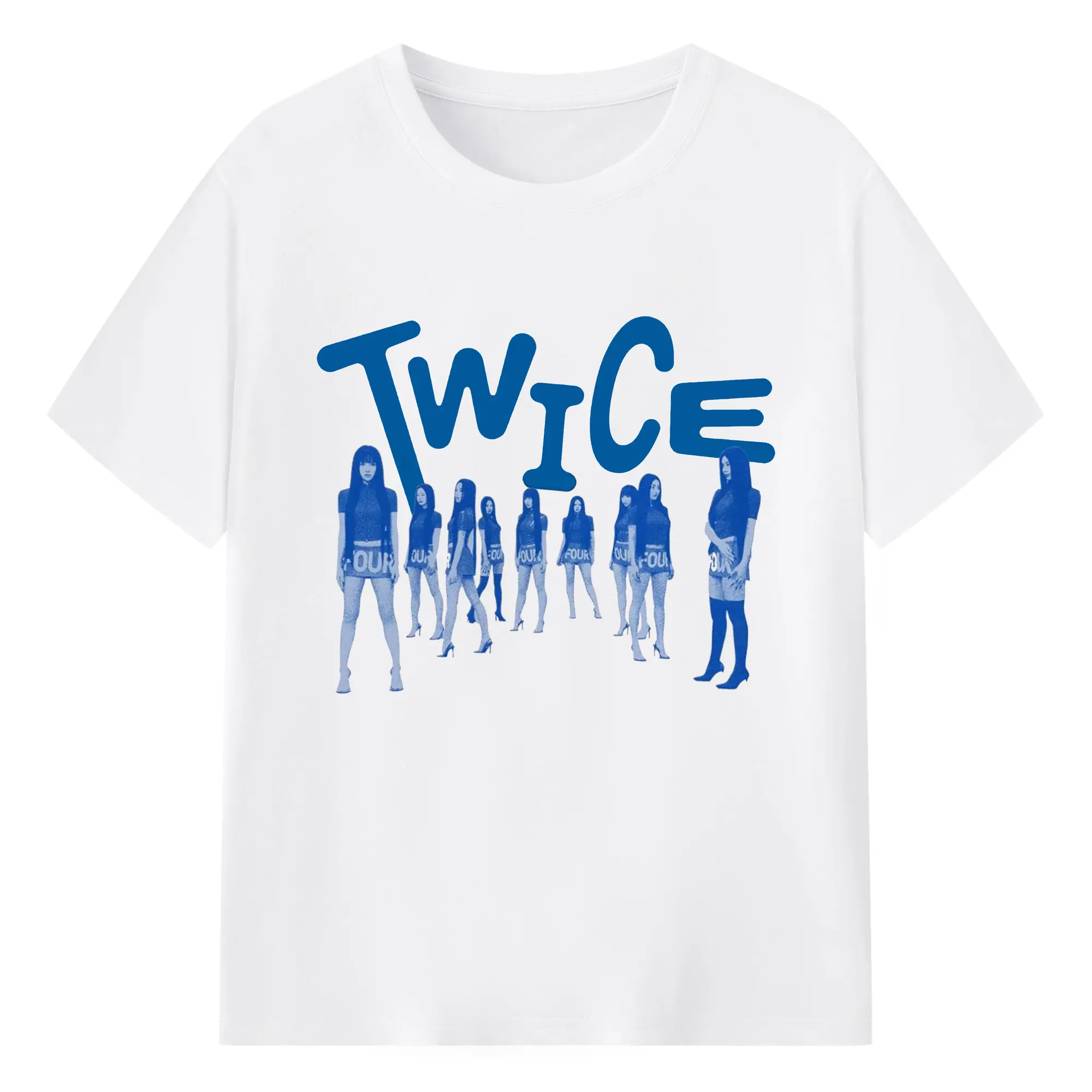 TWICE『THIS IS FOR』記念💎ファンアートデザイン 限定コレクション - 綿100％ 半袖Tシャツ ・ フロントプリント ・ 快適 通気性 ・ 日常使い 散歩 スポーツ用