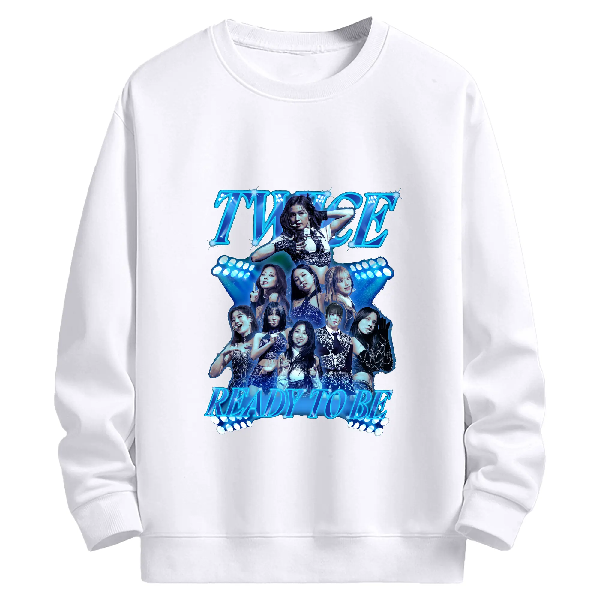 TWICE ロゴプリント💘シンプル×韓流スタイル 人気アイドル風コーデ - 高品質 クルーネック スウェット ・ コットン59％ ポリエステル41％ ・ ユニセックス 長袖 トレーナー ・ カジュアル デイリー スポーツ 散歩用