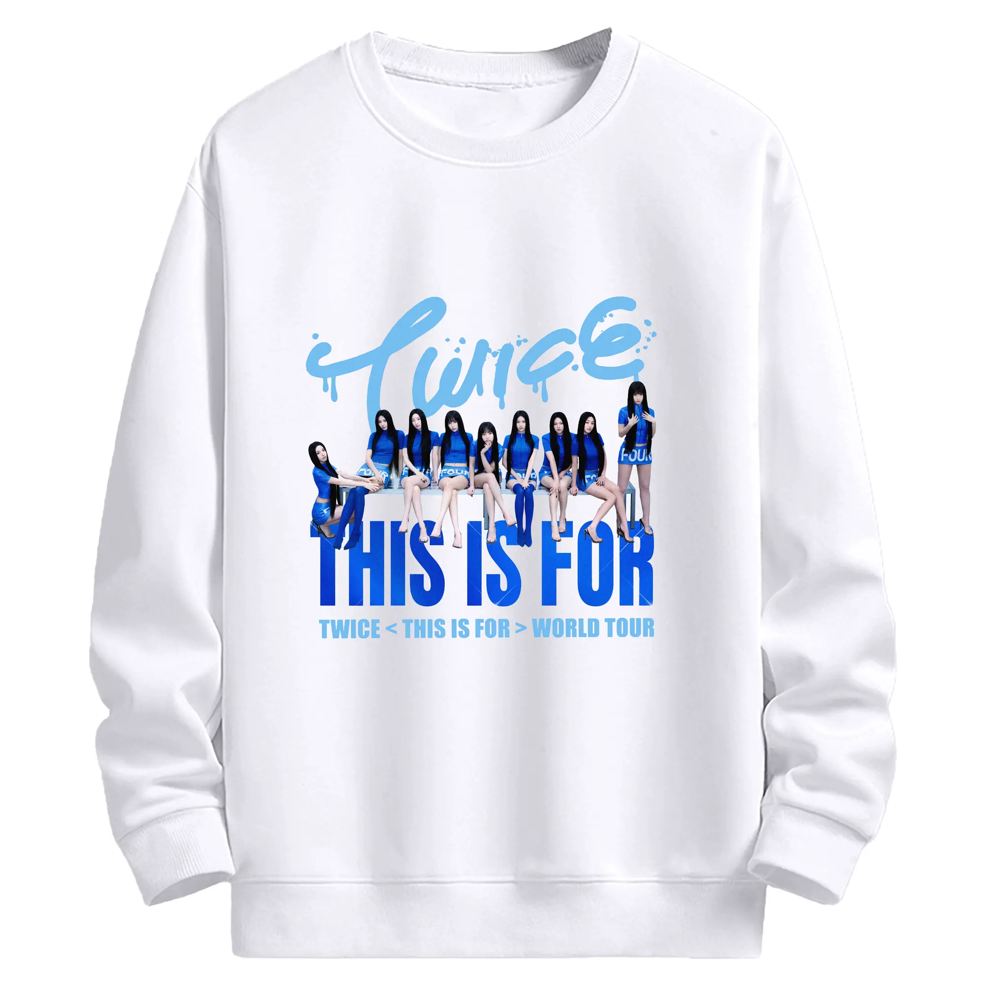 TWICE『THIS IS FOR』アート🎵韓流ファッション注目！ - 高品質 クルーネック スウェット ・ コットン59％ ポリエステル41％ ・ ユニセックス 長袖 トレーナー ・ カジュアル デイリー スポーツ 散歩用