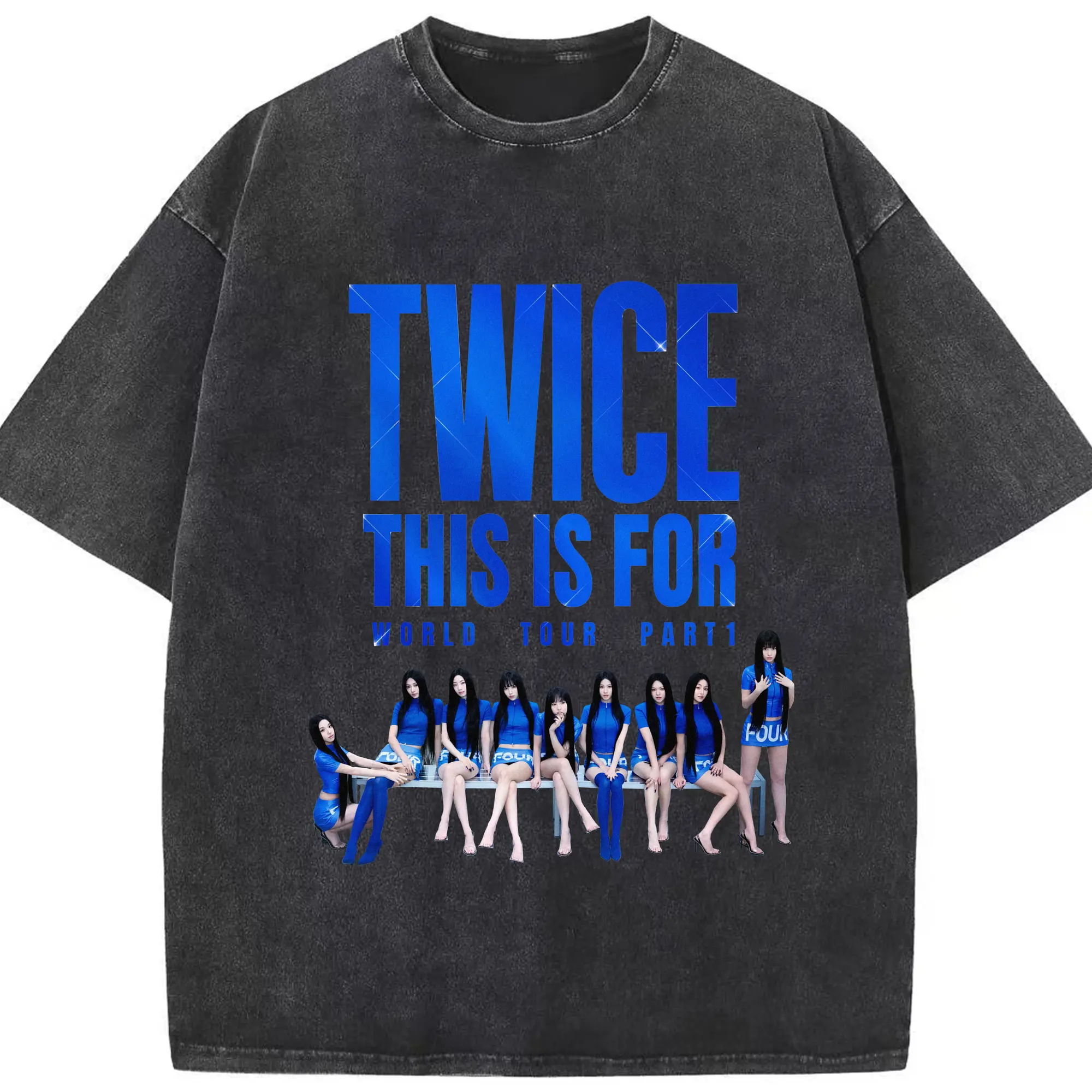 TWICE 新曲『THIS IS FOR』限定盤✨ファン必見！ - 綿100％ ヴィンテージ風 半袖Tシャツ ・ フロントプリント ・ 柔らか肌触り ・ 通気性 快適 ・ スポーツ カジュアル 外出用