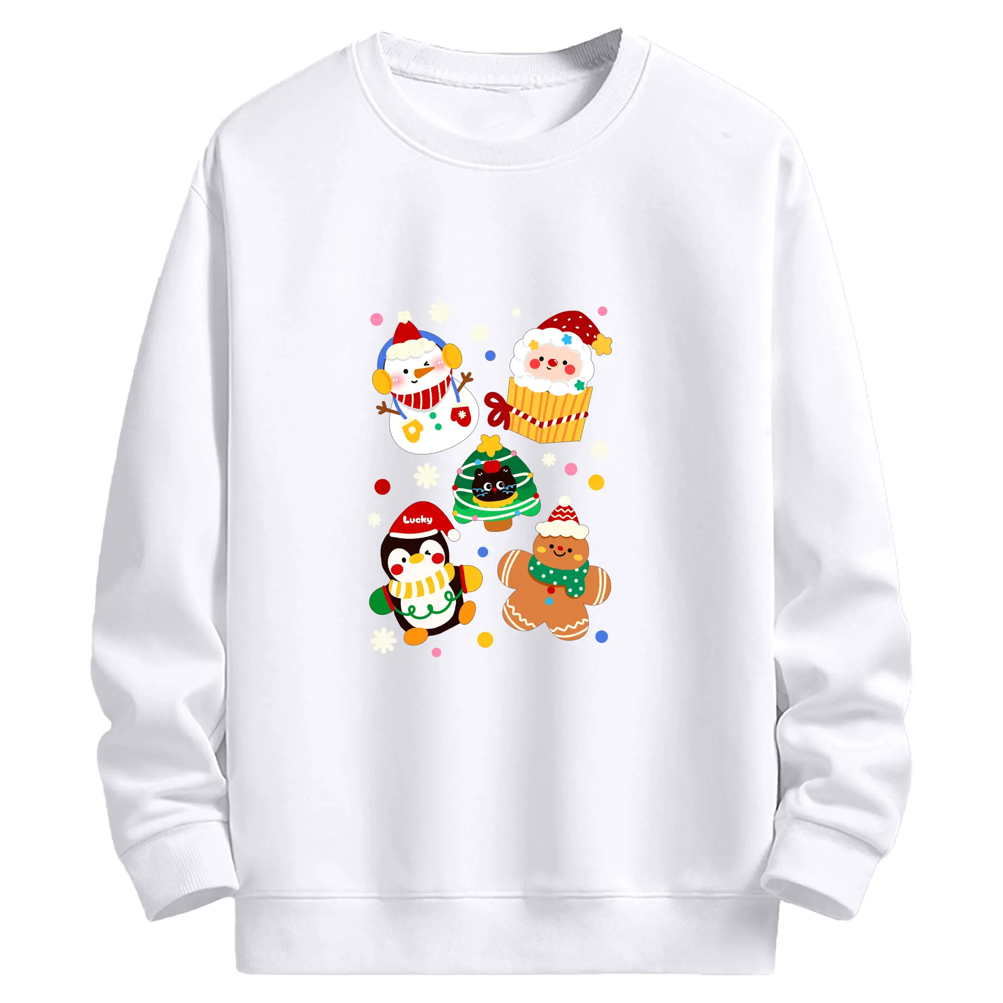 クリスマスツリー＆プレゼント🎁 可愛い冬限定デザイン - 高品質 クルーネック スウェット ・ コットン59％ ポリエステル41％ ・ ユニセックス 長袖 トレーナー ・ カジュアル デイリー スポーツ 散歩用