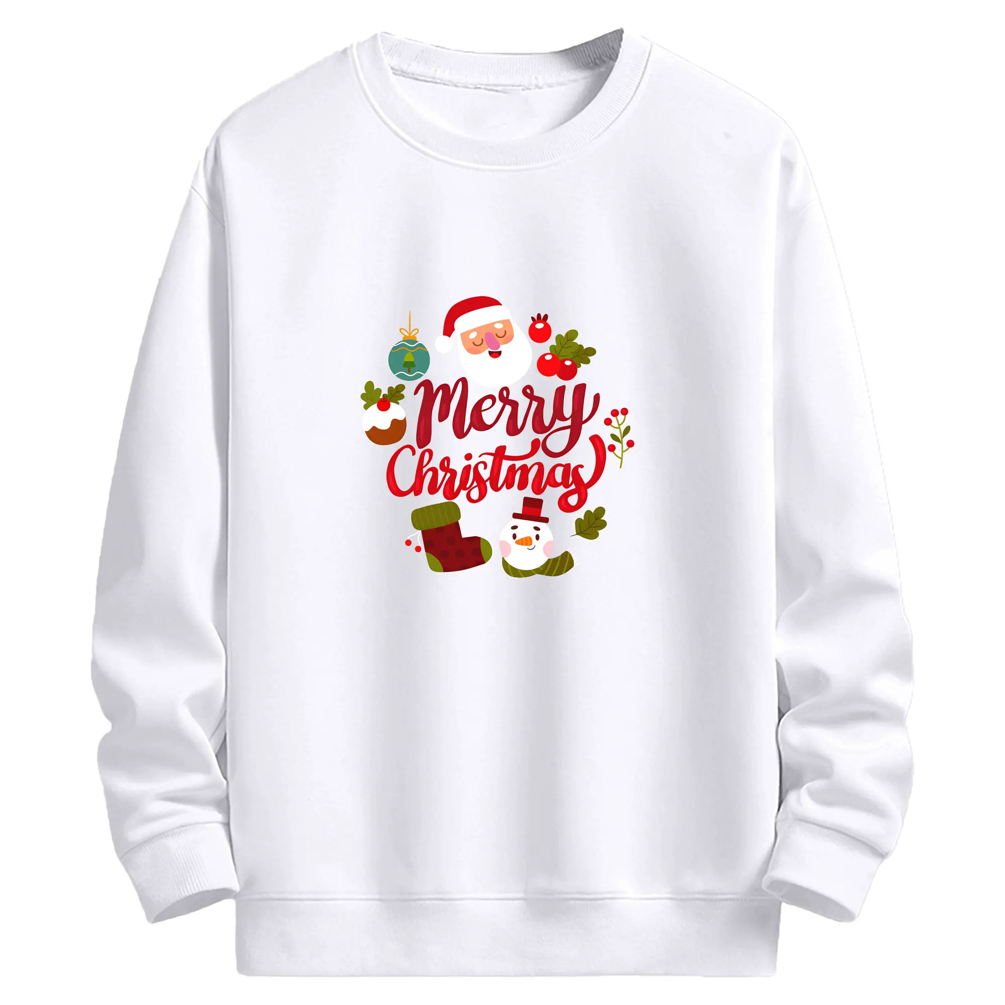 クリスマス限定🎄 サンタクロース＆プレゼント可愛い冬デザイン - 高品質 クルーネック スウェット ・ コットン59％ ポリエステル41％ ・ ユニセックス 長袖 トレーナー ・ カジュアル デイリー スポーツ 散歩用