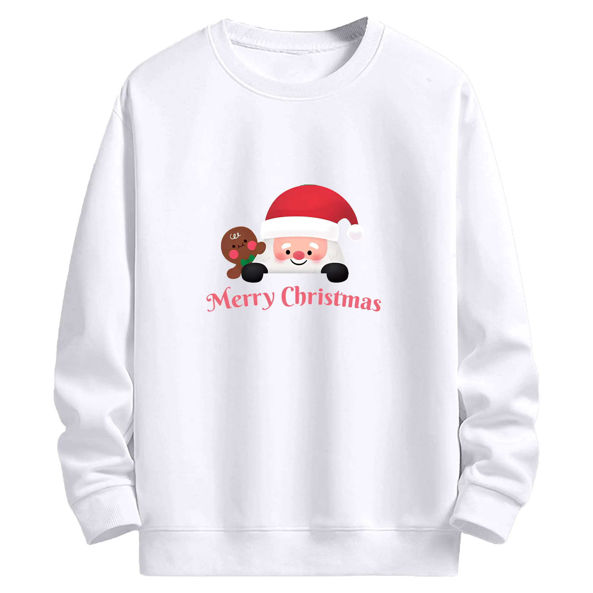 サンタクロース🎅 楽しいホリデーシーズンの人気デザイン - 高品質 クルーネック スウェット ・ コットン59％ ポリエステル41％ ・ ユニセックス 長袖 トレーナー ・ カジュアル デイリー スポーツ 散歩用