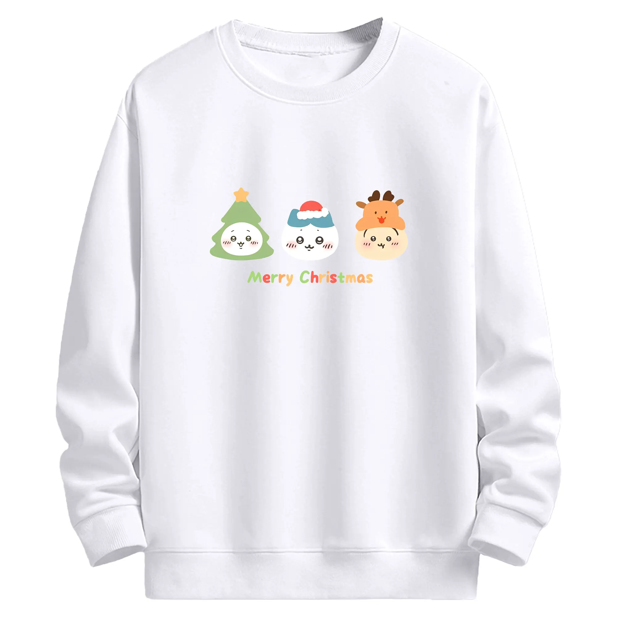 ちいかわ クリスマス限定デザイン🎄 サンタ×ツリーの可愛すぎる新作グッズ - 高品質 クルーネック スウェット ・ コットン59％ ポリエステル41％ ・ ユニセックス 長袖 トレーナー ・ カジュアル デイリー スポーツ 散歩用