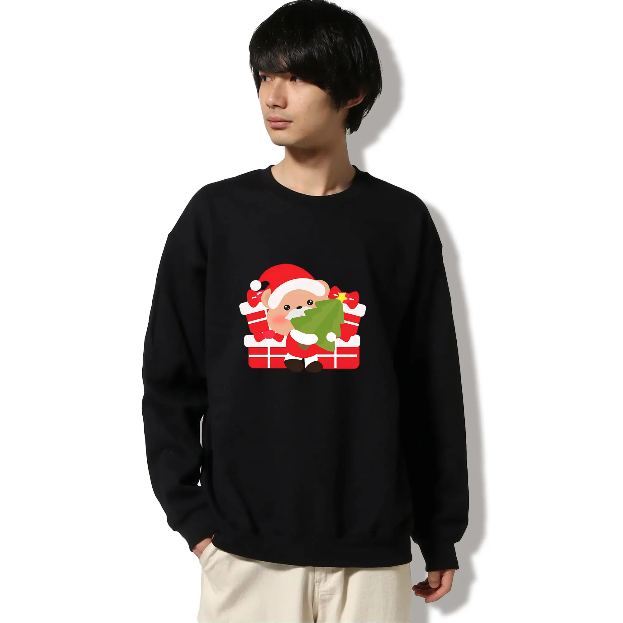 クリスマス限定🎄 可愛い小熊とサンタ帽＆プレゼントデザイン