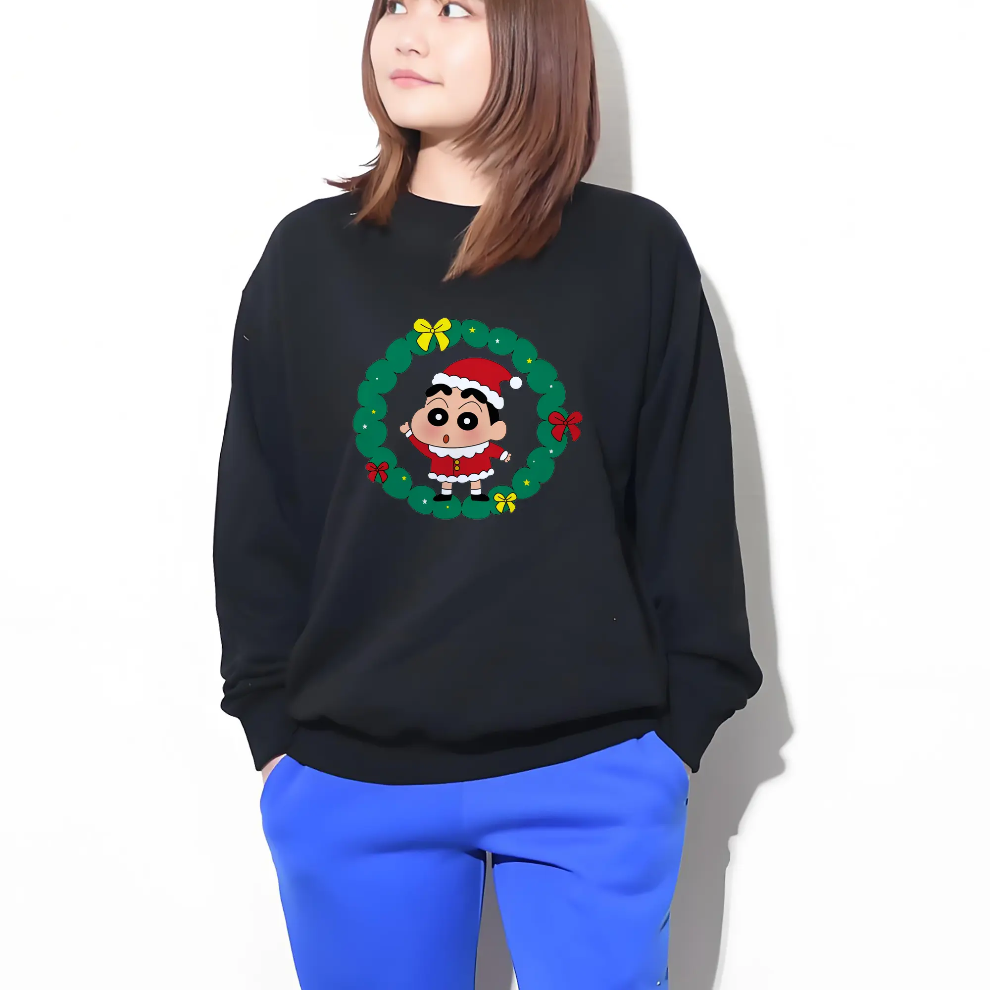 クレヨンしんちゃん クリスマスリース🎀 小新と花輪の可愛いデザイン