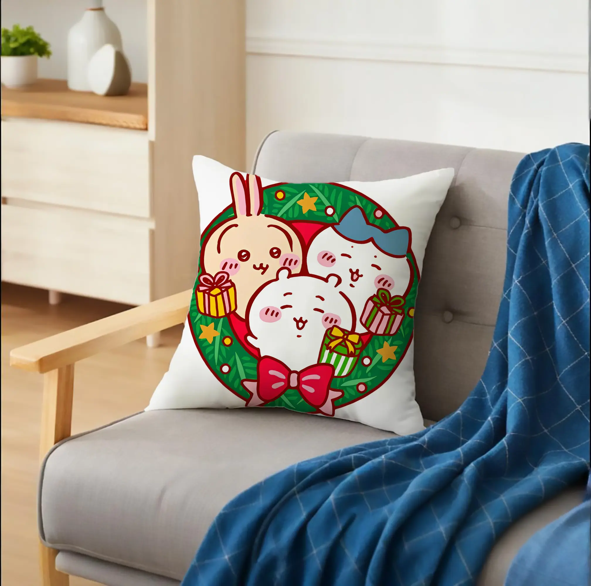 ちいかわ クリスマスリース柄🎀 Merry Christmasデザイン 人気急上昇