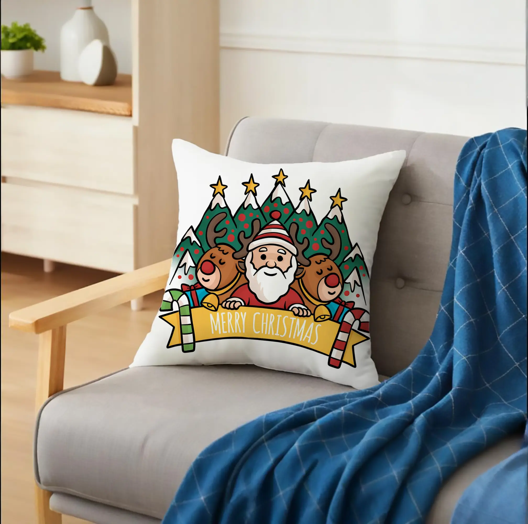 冬の魔法🎄 トナカイ🦌 サンタクロース入り可愛いデザイン