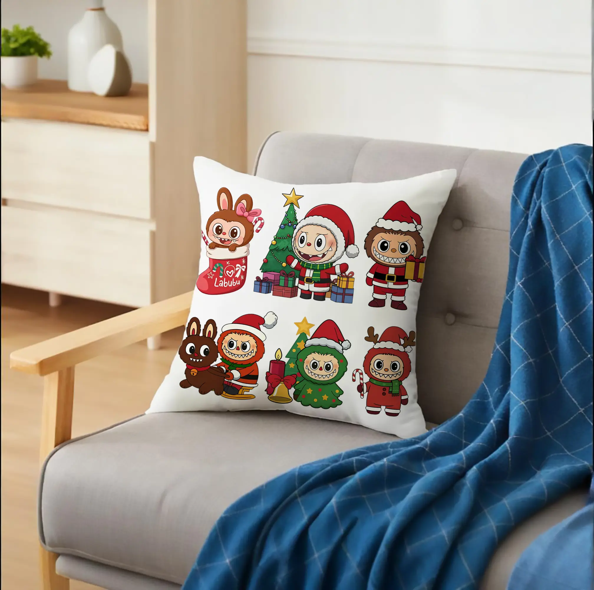 ラブブブ＆トナカイ🦌 可愛いクリスマスツリー入りデザイン