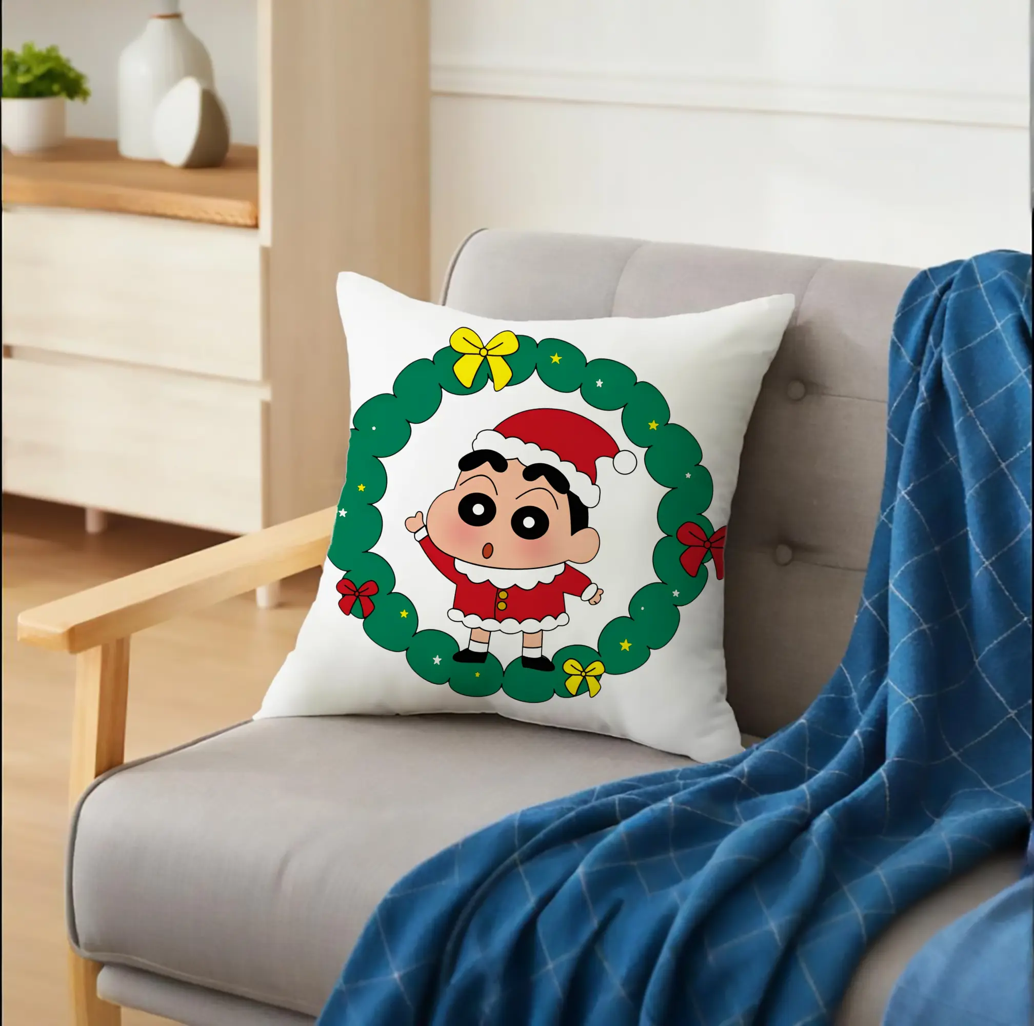 クレヨンしんちゃん クリスマスリース🎀 小新と花輪の可愛いデザイン