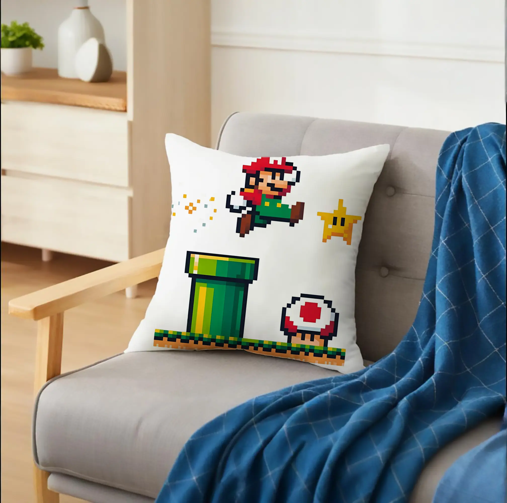 スーパーマリオ＆キノピオ 8ビットドット絵