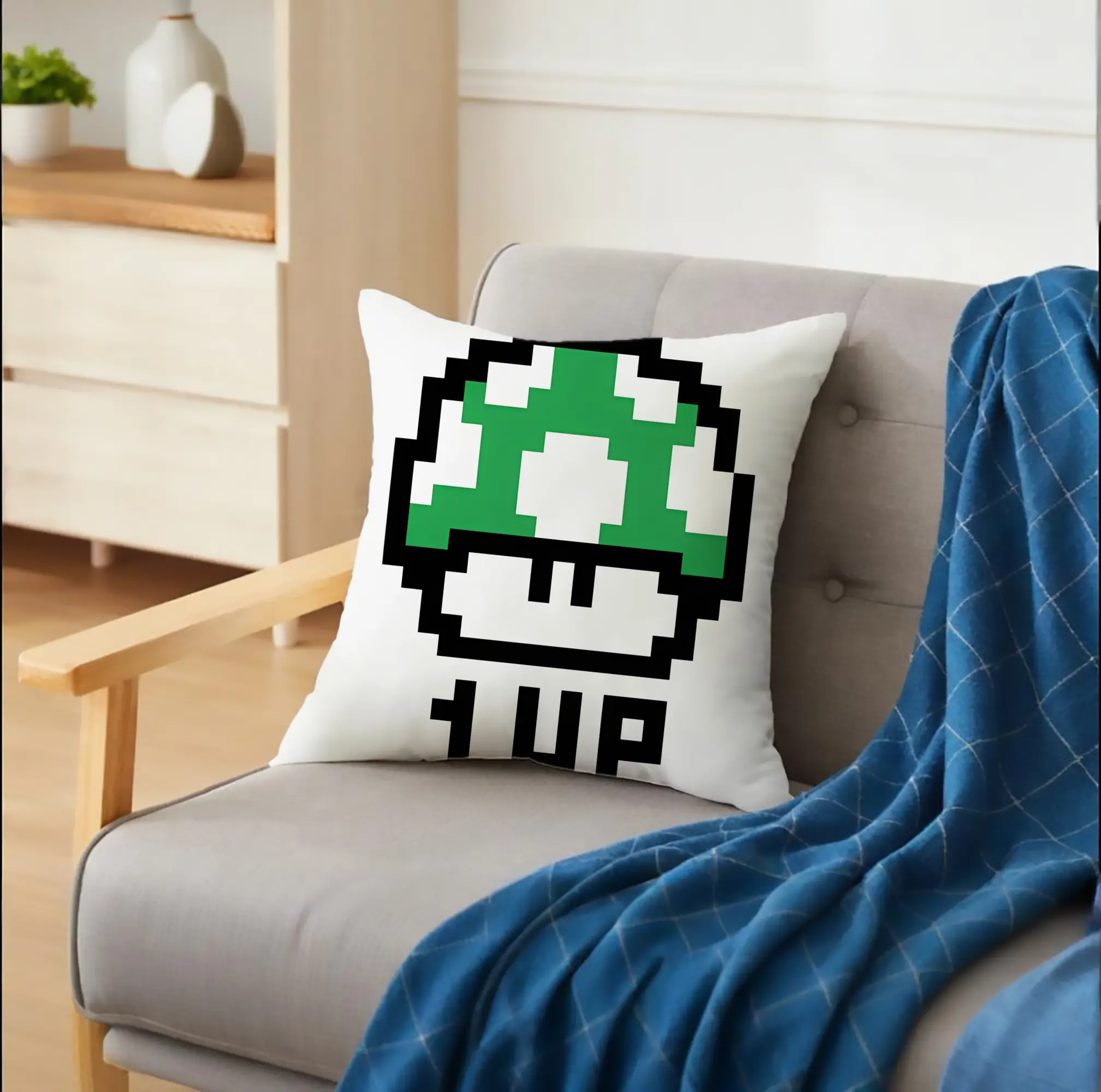 8ビットキノピオ＆1UPキノコ レトロゲーム風