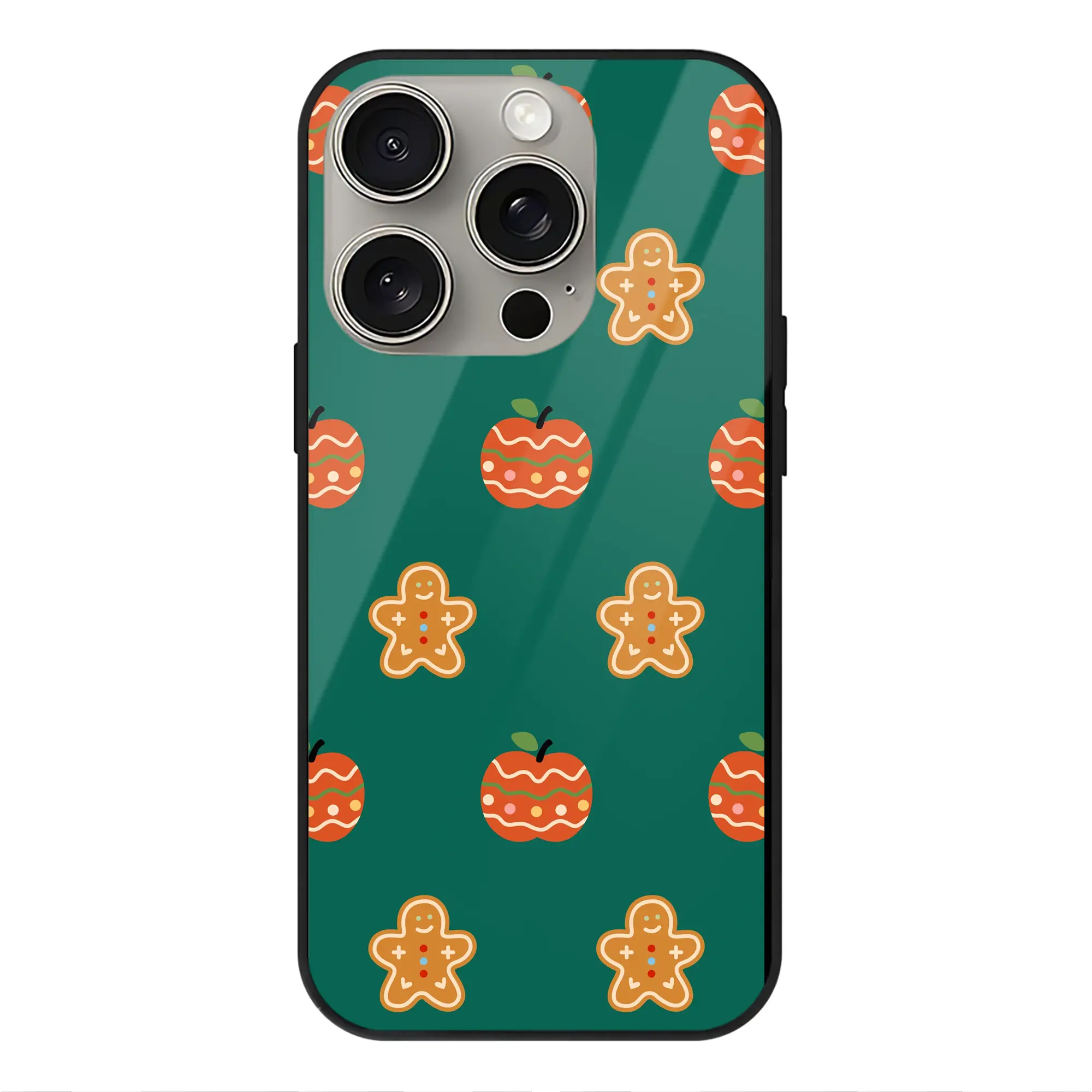 クリスマスツリーシンプル｜冬限定の人気デザイン - IPhone15Pro対応 ・ スマホケース ・ 背面ガラス ・ TPU+強化ガラス ・ 耐衝撃 ・ 黄変防止 ・ ワイヤレス充電対応 ・ 3D立体ボタン